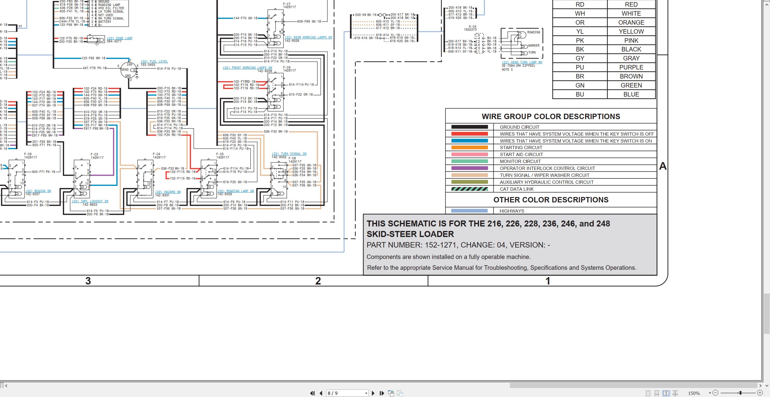 CAT Skid Steer Loader 246 Electrical Schematic (2)