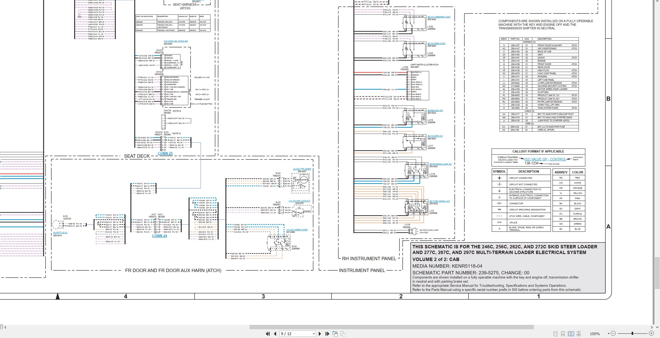 CAT Skid Steer Loader 246C Electrical Hydraulic Schematic (2)