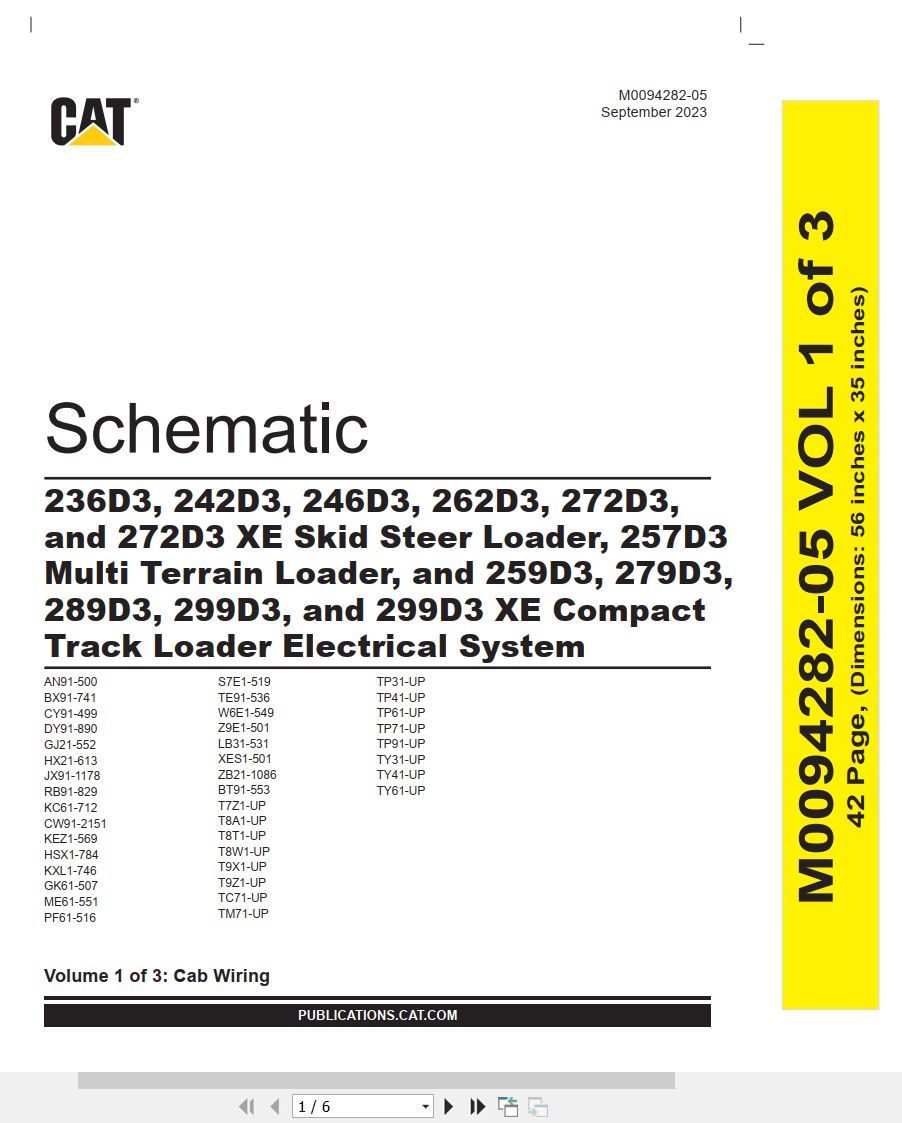 CAT Skid Steer Loader 246D3 Electrical Hydraulic Schematic (1)