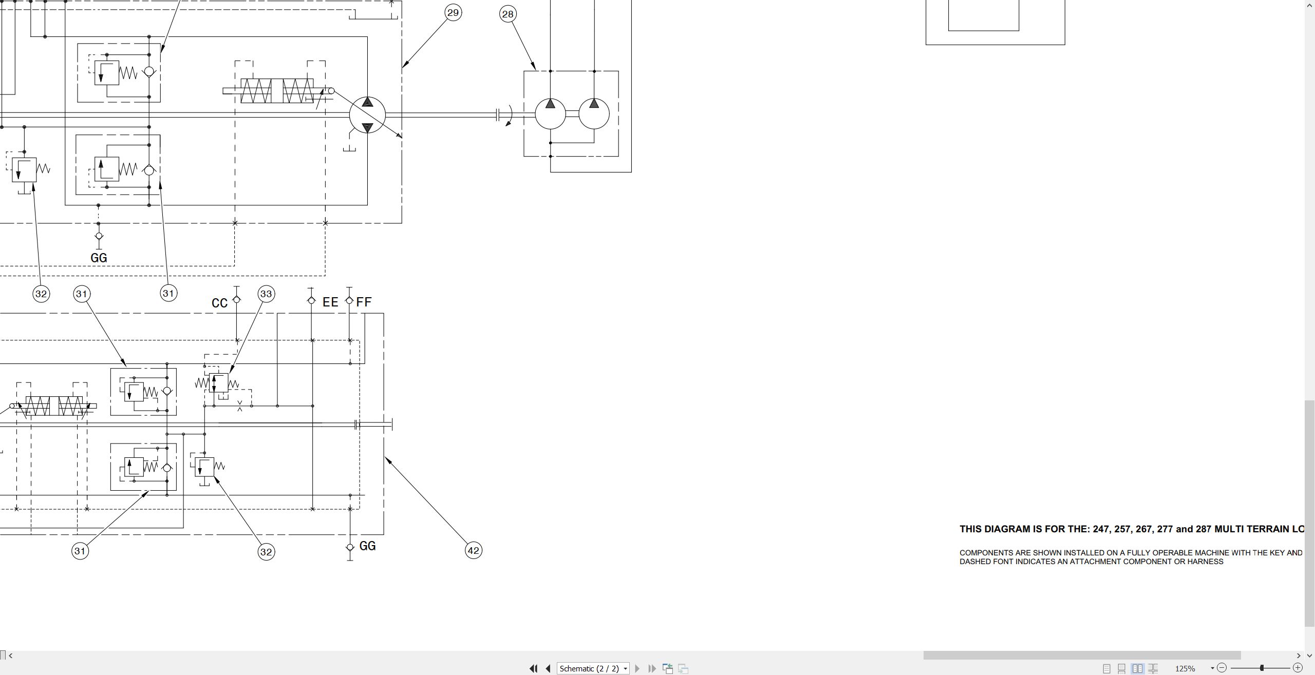 CAT Skid Steer Loader 247 Electrical Hydraulic Schematic (3)