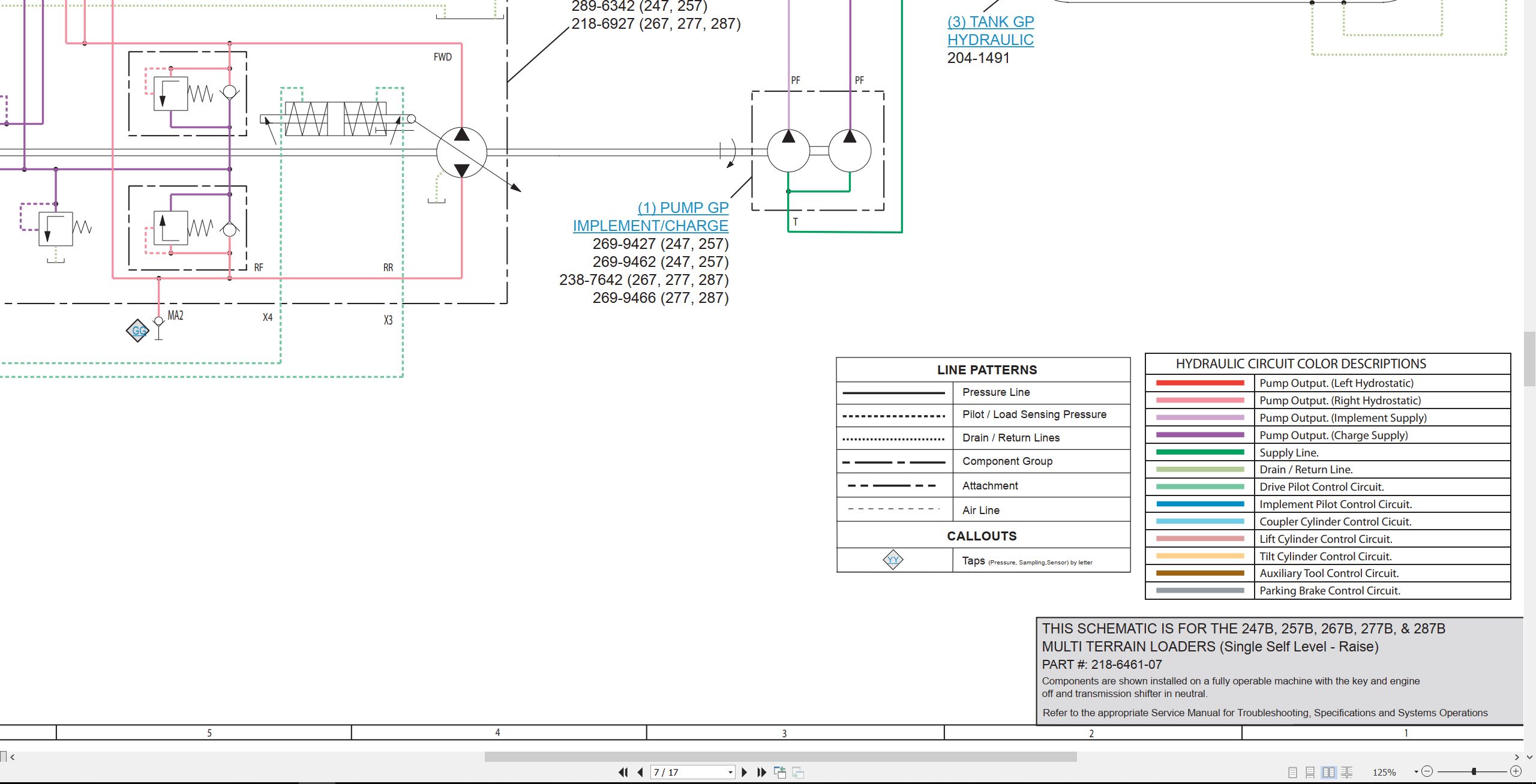 CAT Skid Steer Loader 247B Hydraulic Schematic (2)