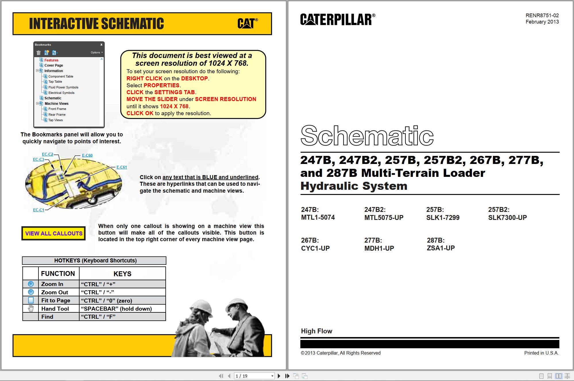 CAT Skid Steer Loader 247B2 Hydraulic Schematic (1)