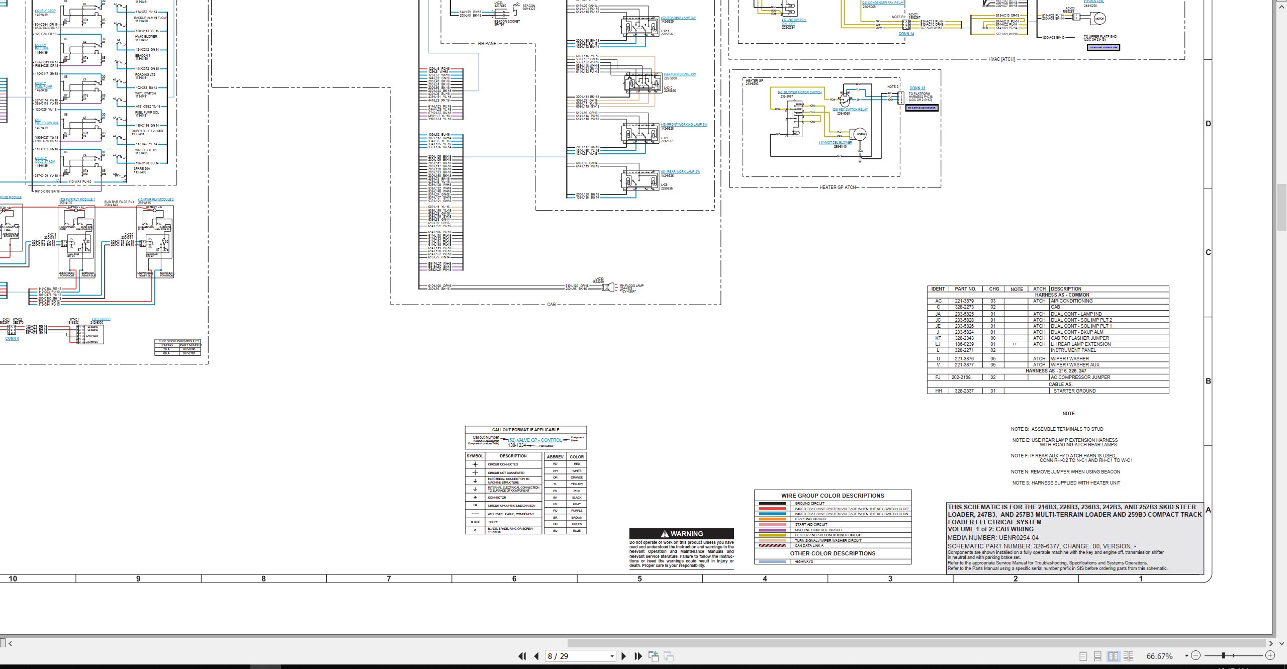 CAT Skid Steer Loader 247B3 Electrical Hydraulic Schematic (2)
