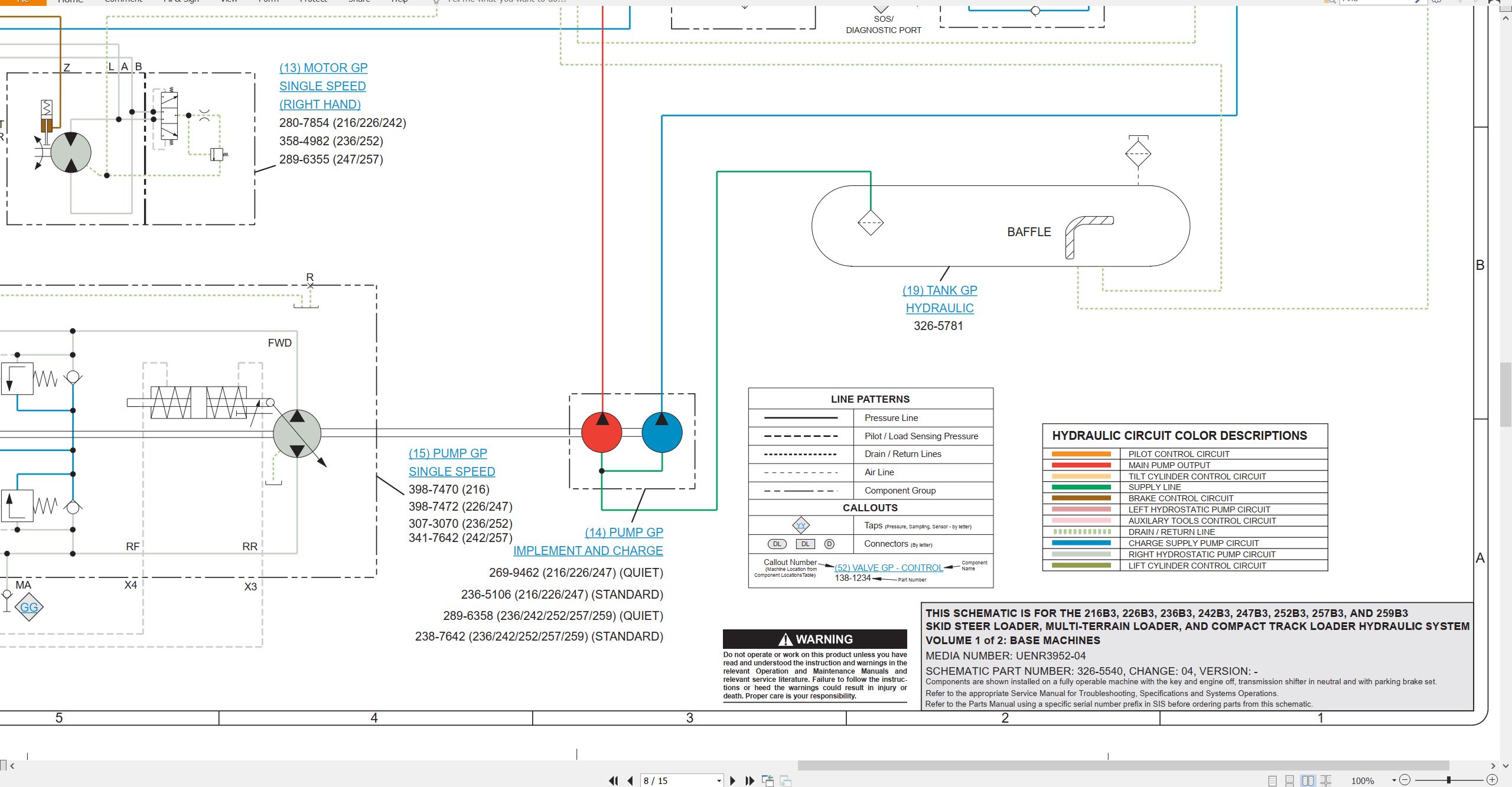 CAT Skid Steer Loader 247B3 Electrical Hydraulic Schematic (3)