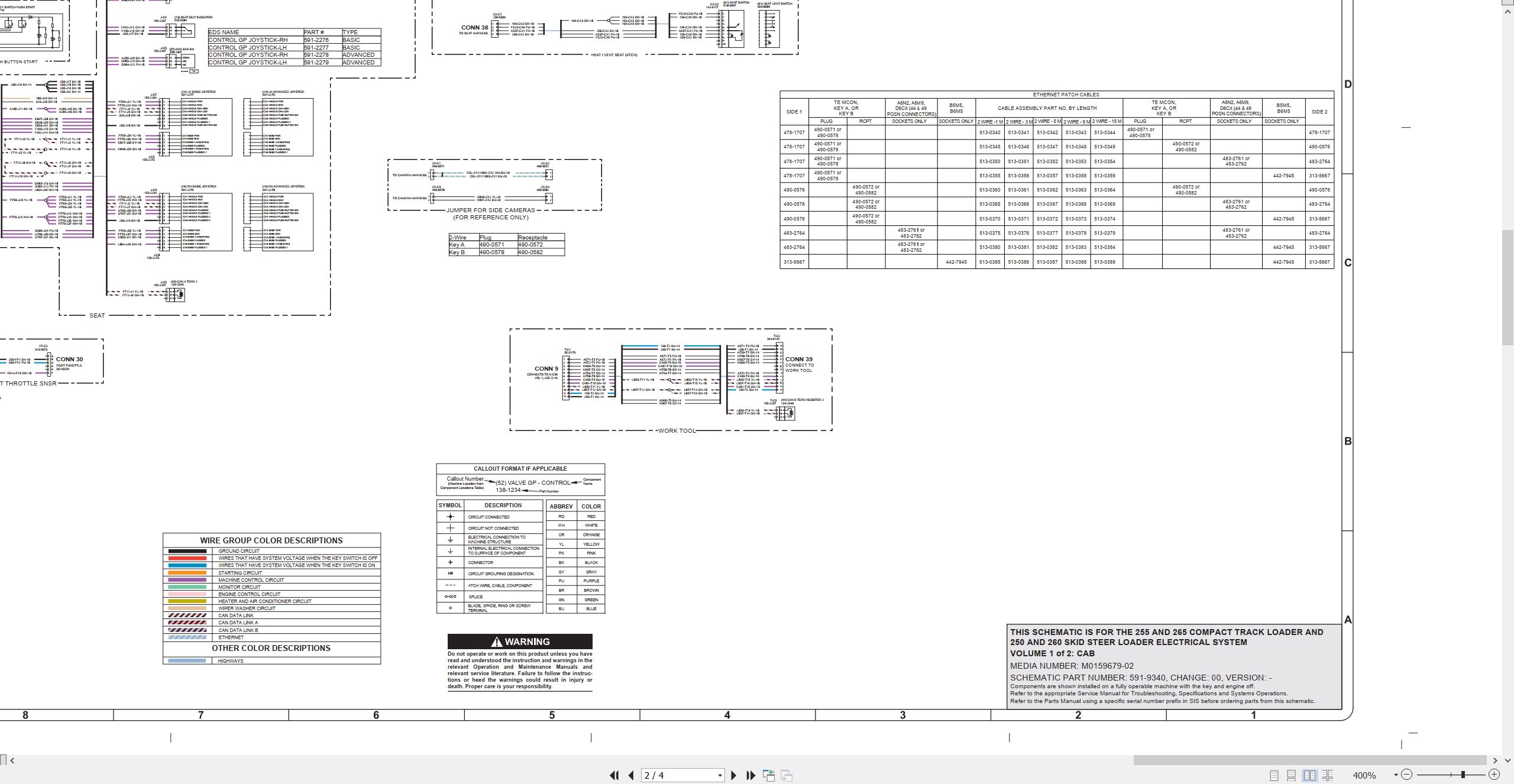 CAT Skid Steer Loader 250 Electrical Hydraulic Schematic (2)