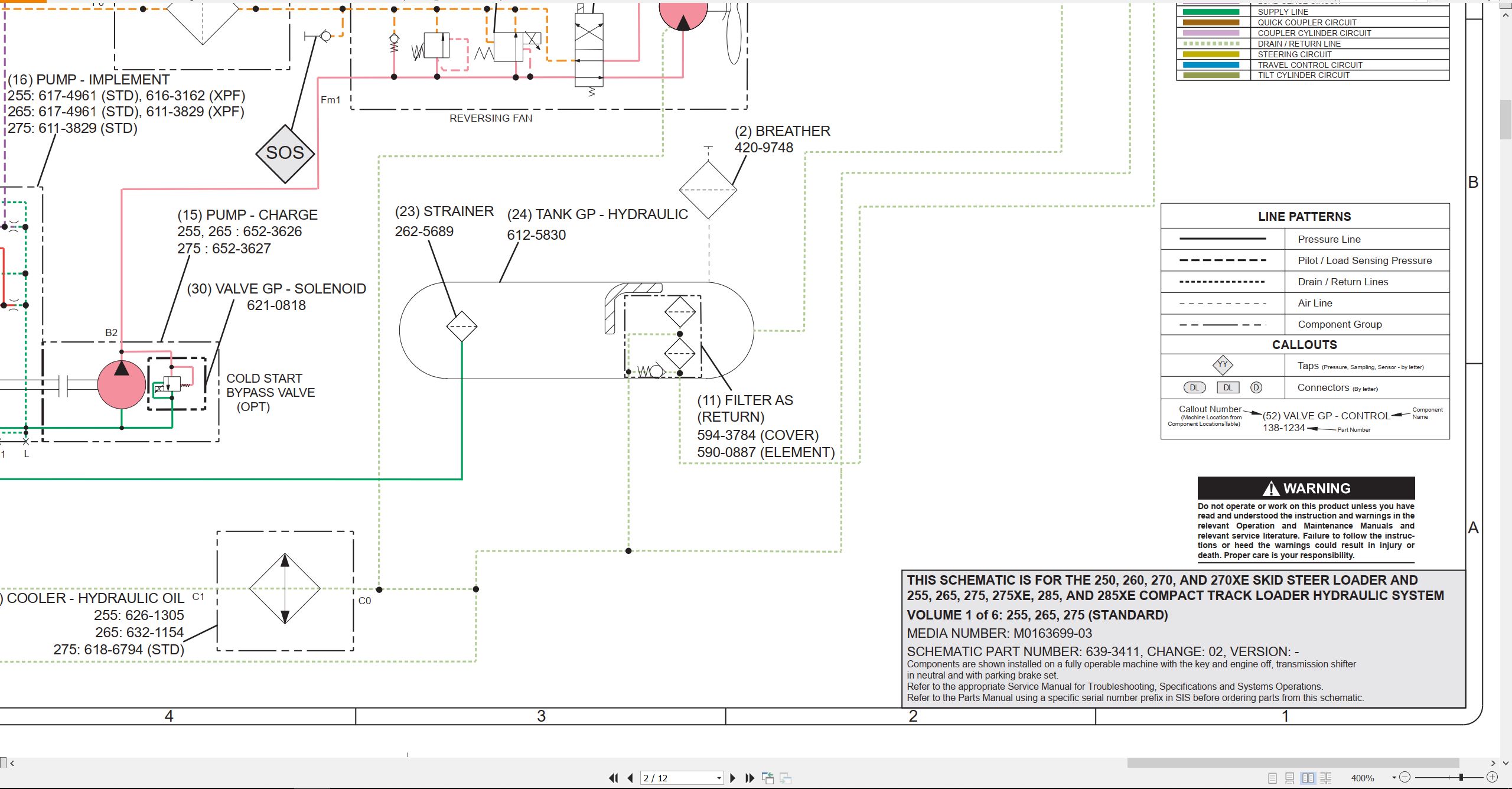 CAT Skid Steer Loader 250 Electrical Hydraulic Schematic (3)