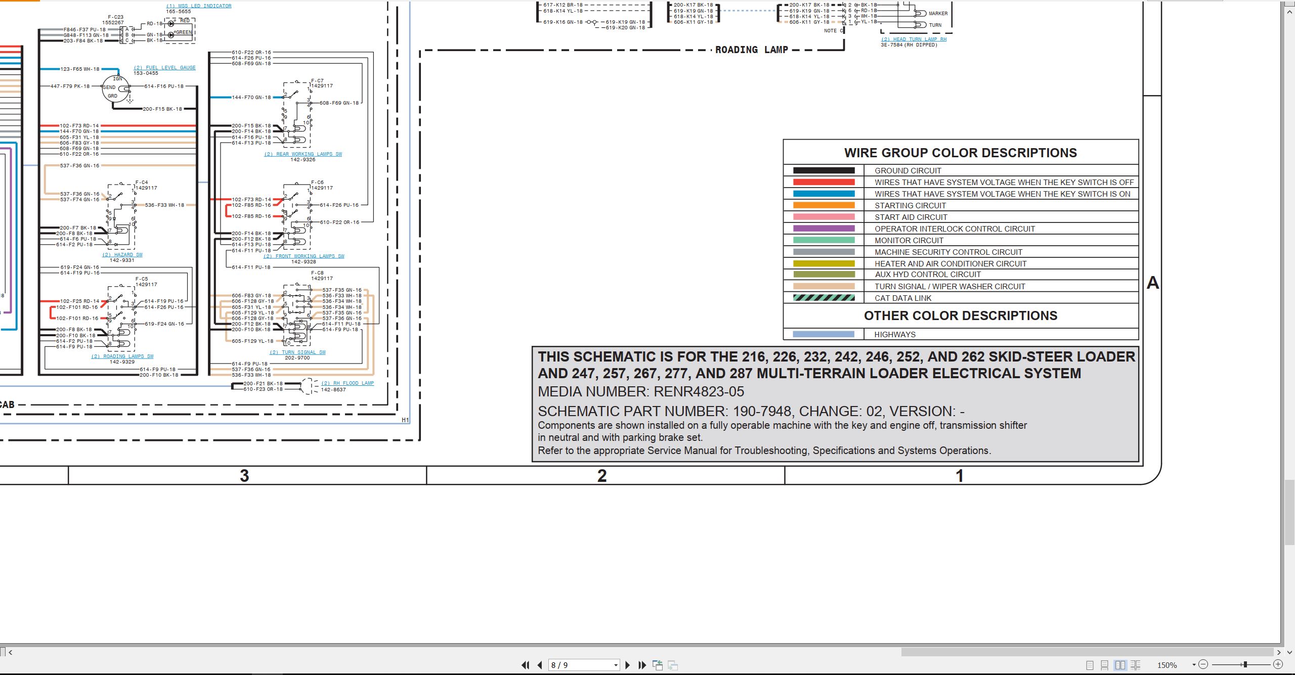 CAT Skid Steer Loader 252 Electrical Schematic (2)