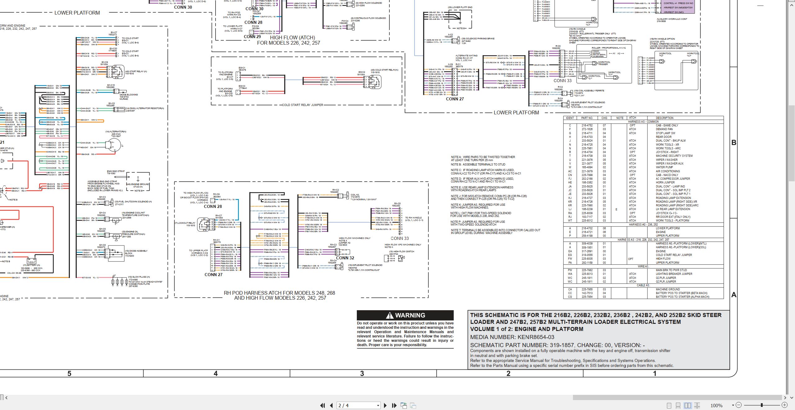 CAT Skid Steer Loader 252B2 Electrical Hydraulic Schematic (2)