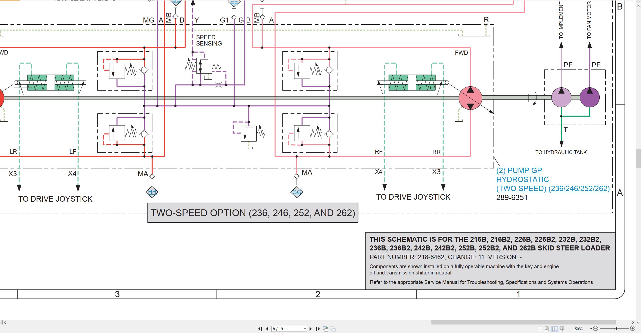 CAT Skid Steer Loader 252B2 Electrical Hydraulic Schematic (3)