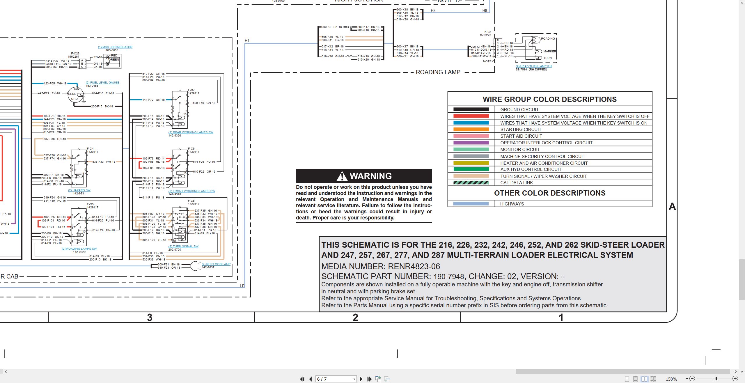 CAT Skid Steer Loader 257 Electrical Hydraulic Schematic (2)