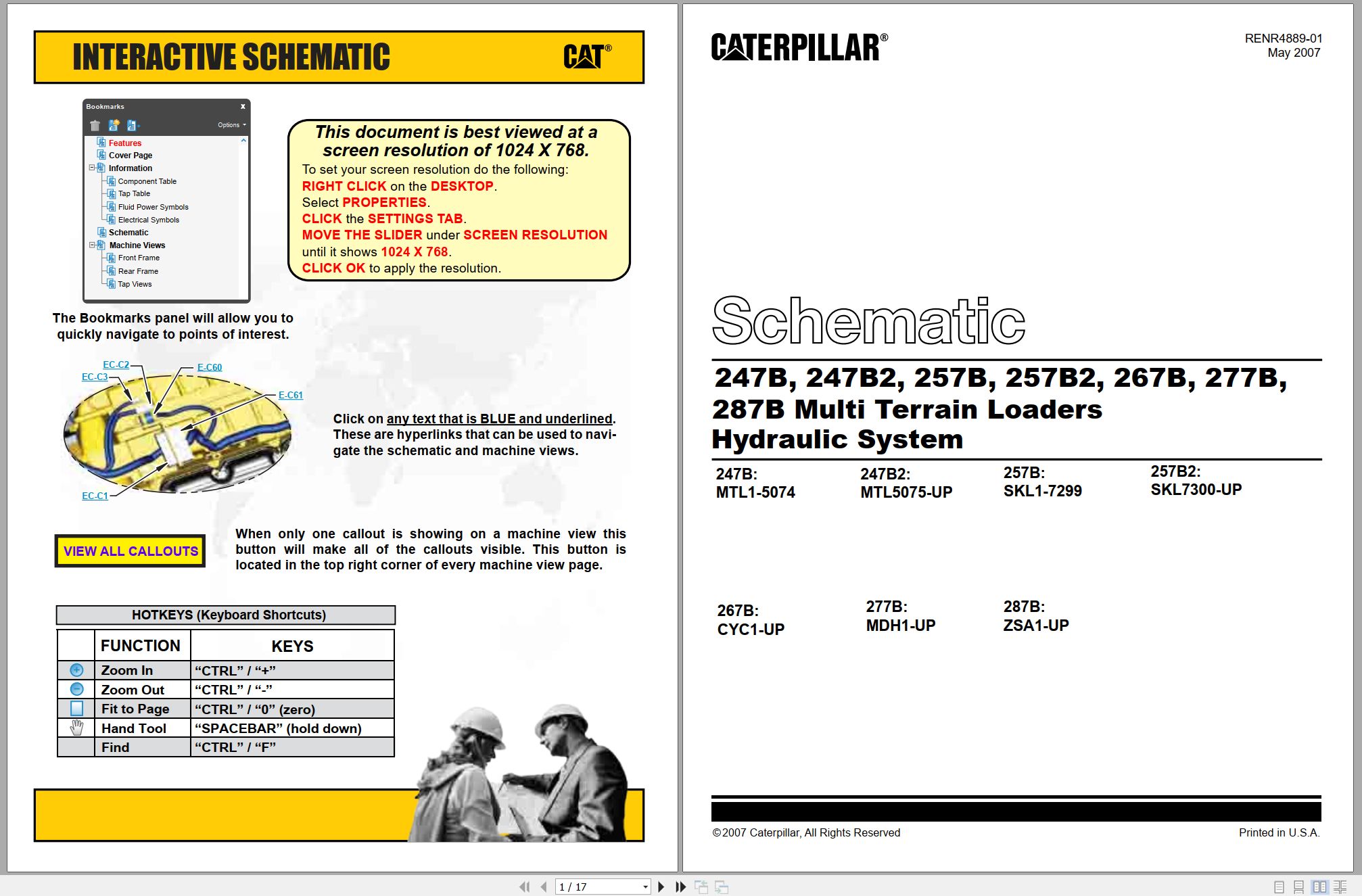 CAT Skid Steer Loader 257B Hydraulic Schematic (1)