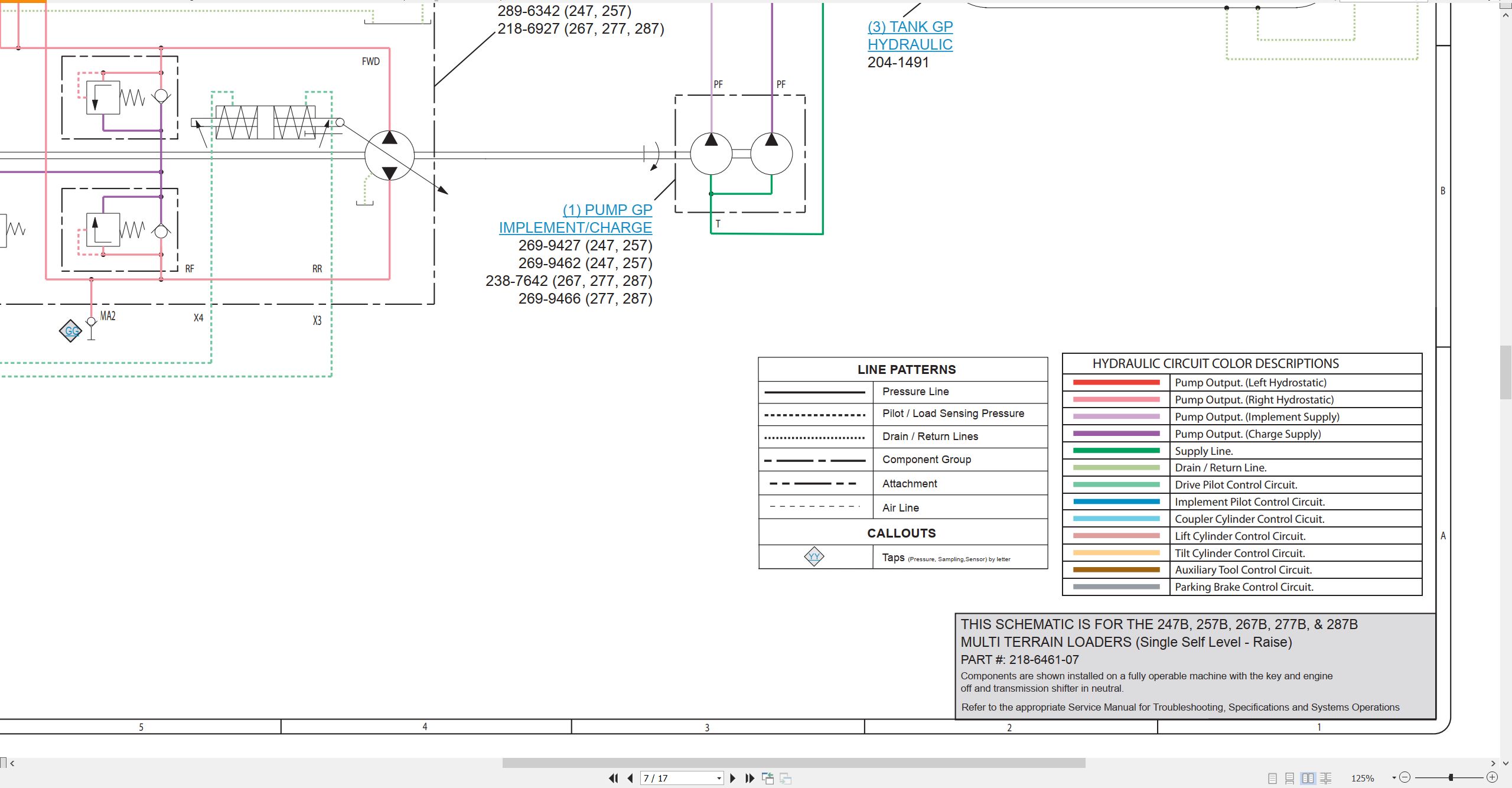 CAT Skid Steer Loader 257B Hydraulic Schematic (2)