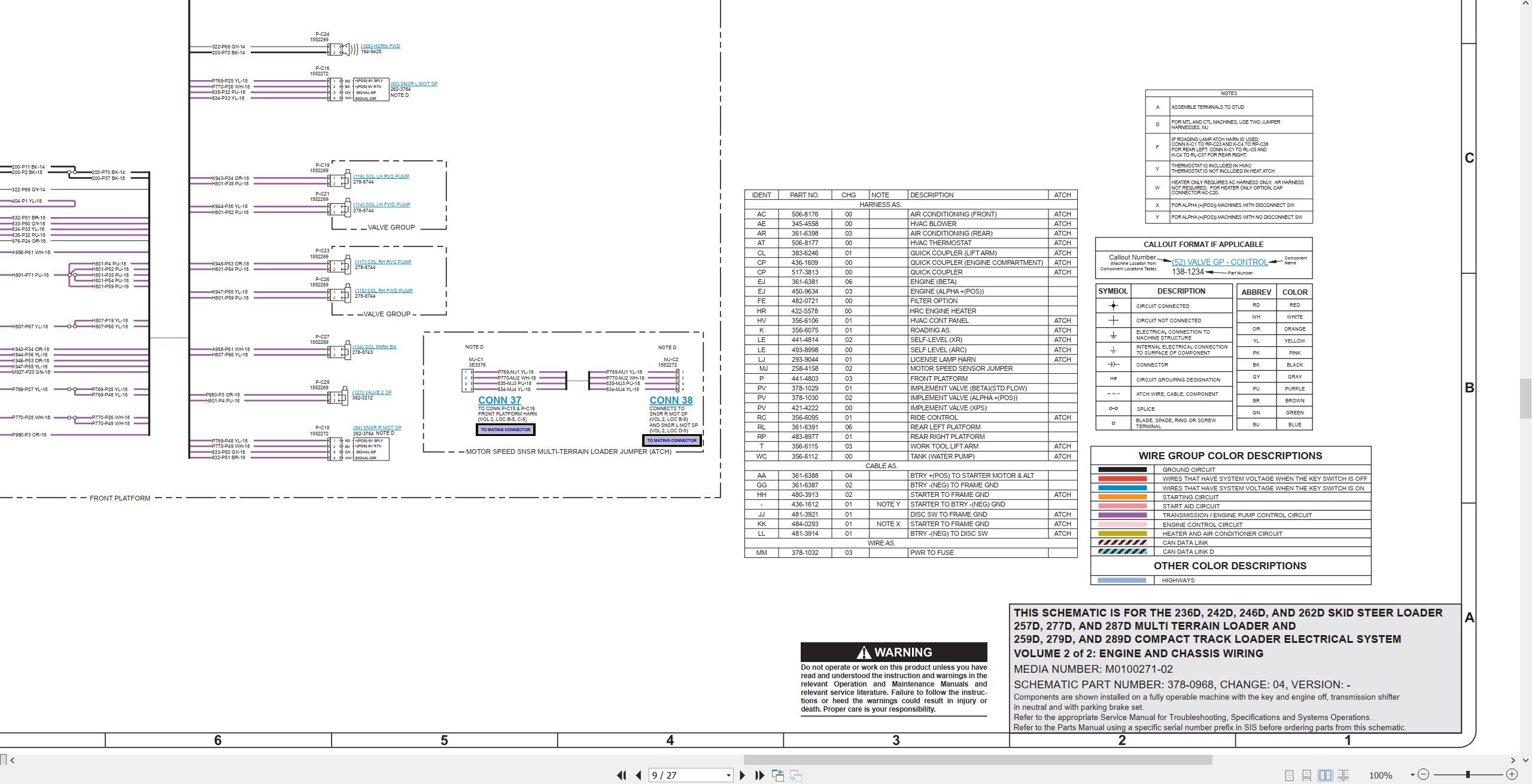CAT Skid Steer Loader 259D Electrical Hydraulic Schematic (2)