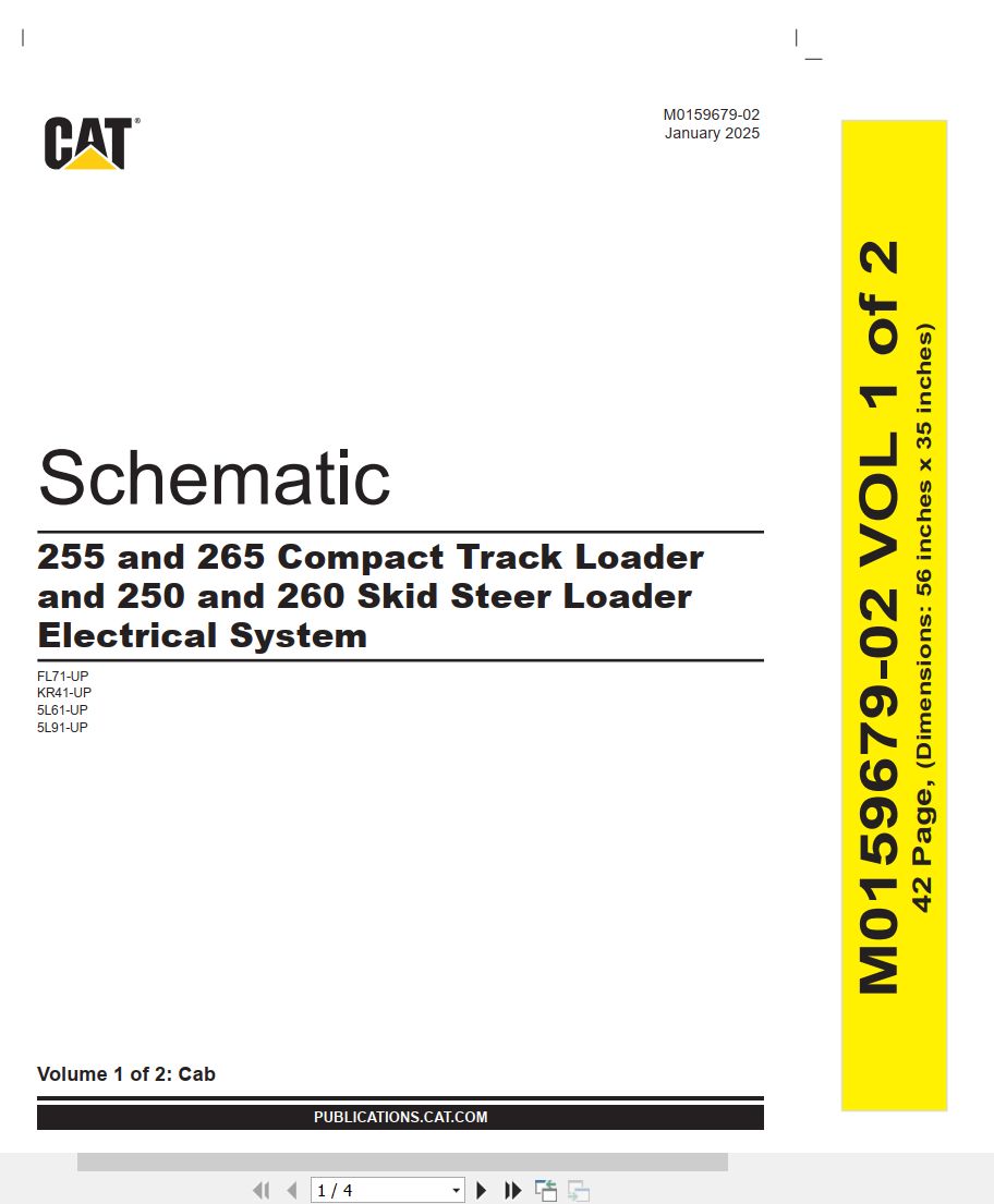 CAT Skid Steer Loader 260 Electrical Hydraulic Schematic (1)