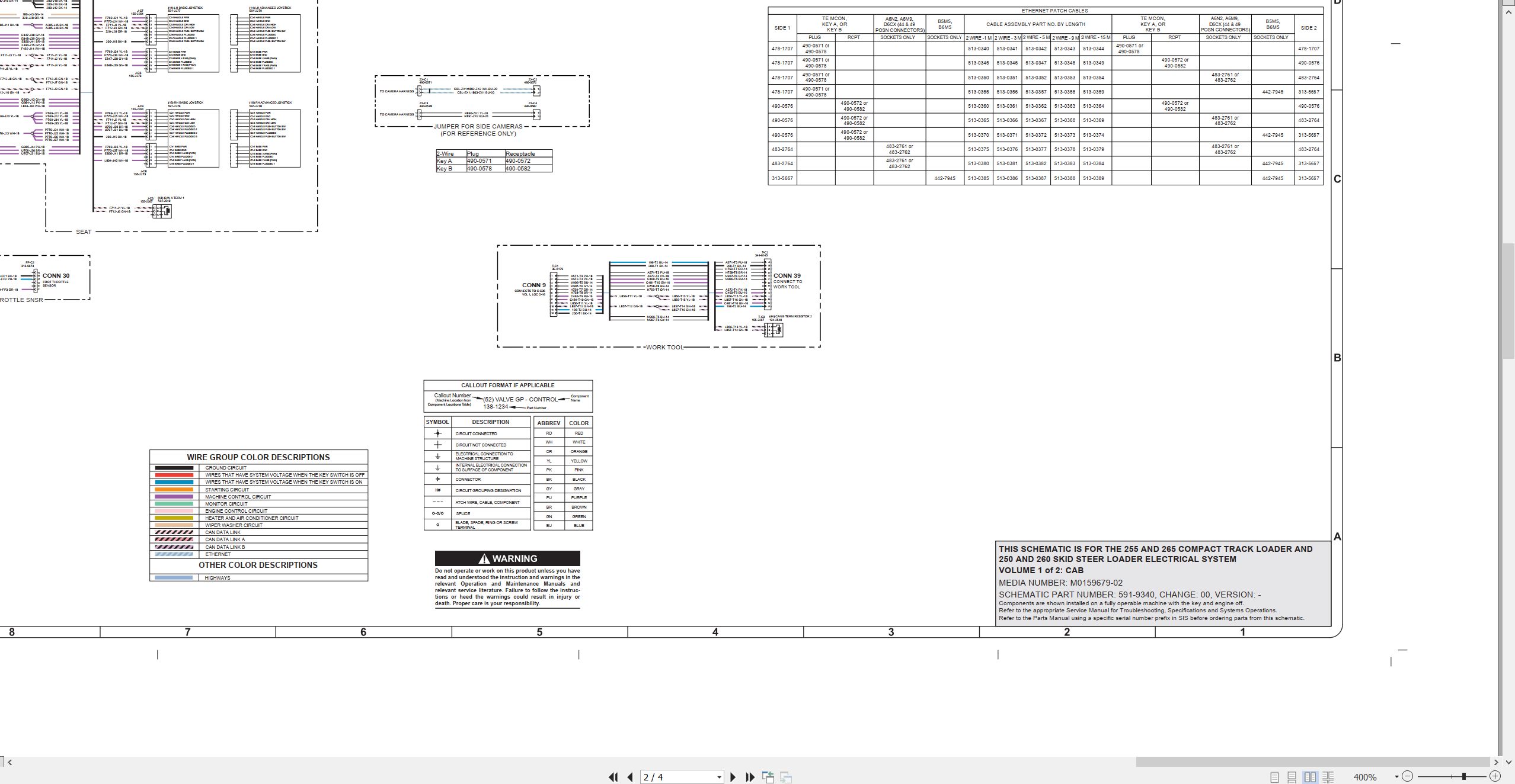 CAT Skid Steer Loader 260 Electrical Hydraulic Schematic (2)