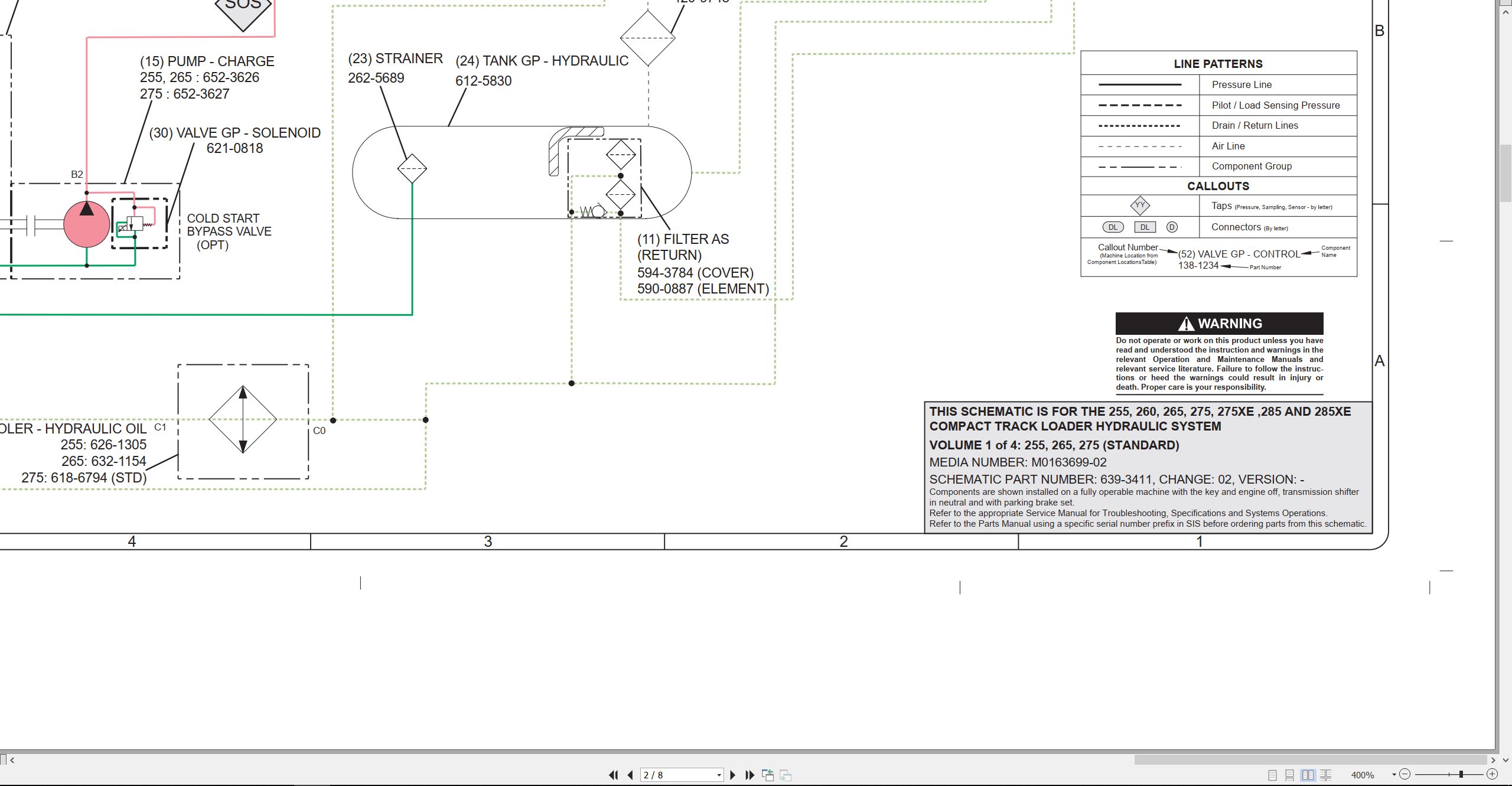 CAT Skid Steer Loader 260 Electrical Hydraulic Schematic (3)