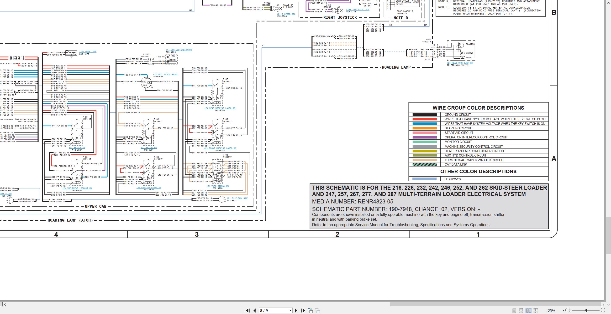 CAT Skid Steer Loader 262 Electrical Schematic (2)