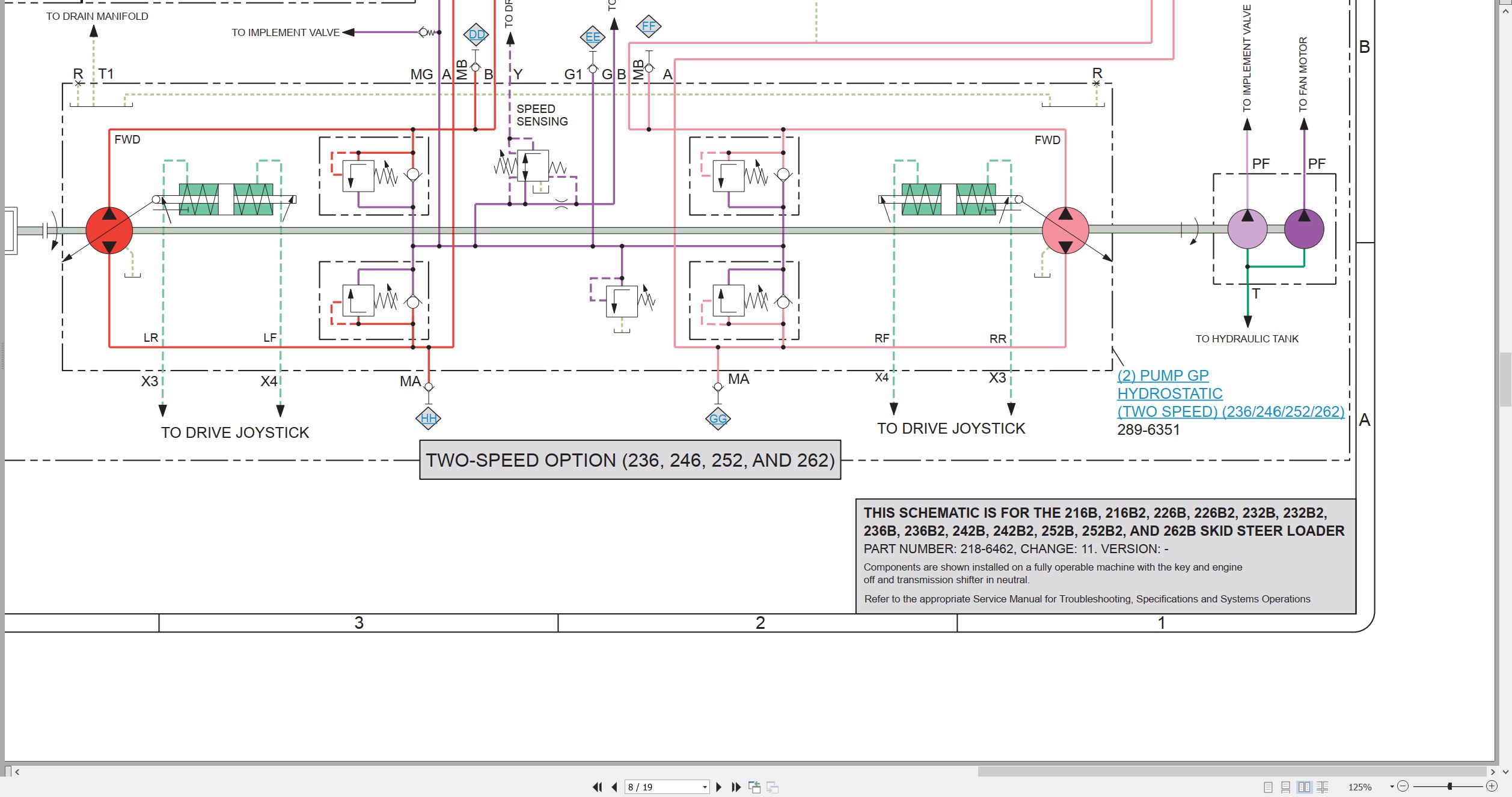 CAT Skid Steer Loader 262B Hydraulic Schematic (2)