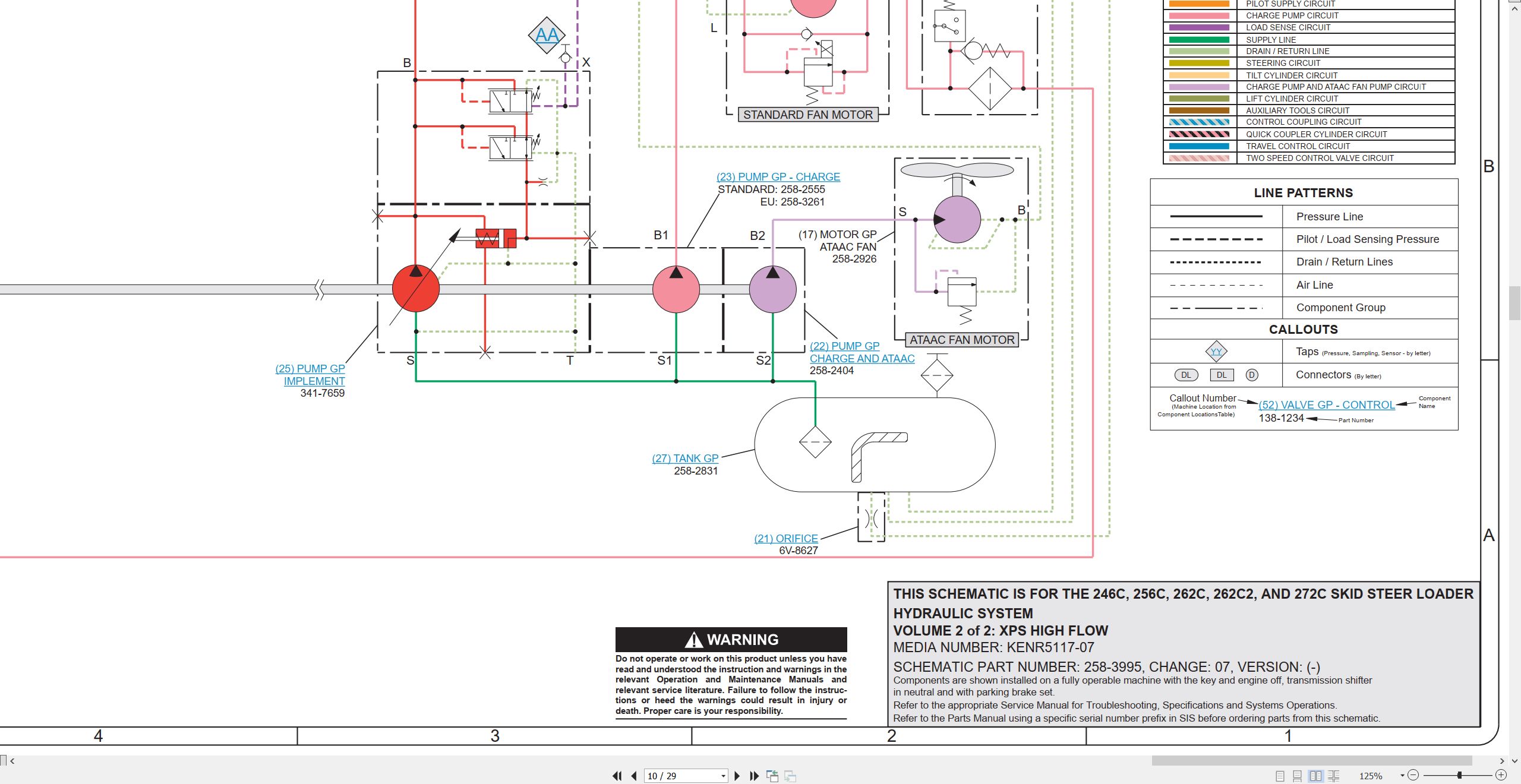 CAT Skid Steer Loader 262C Electrical Hydraulic Schematic (3)