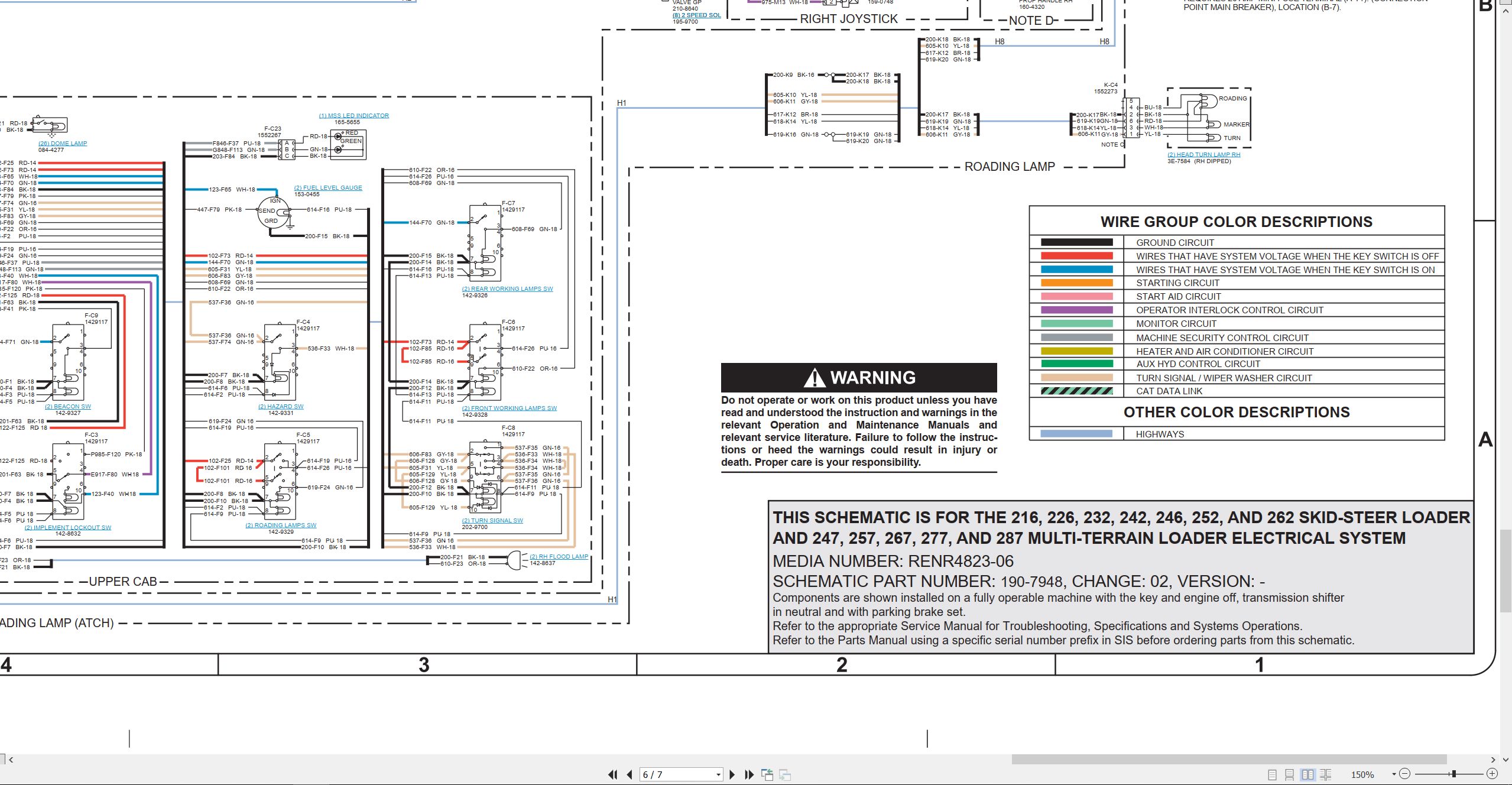 CAT Skid Steer Loader 267 Electrical Hydraulic Schematic (2)