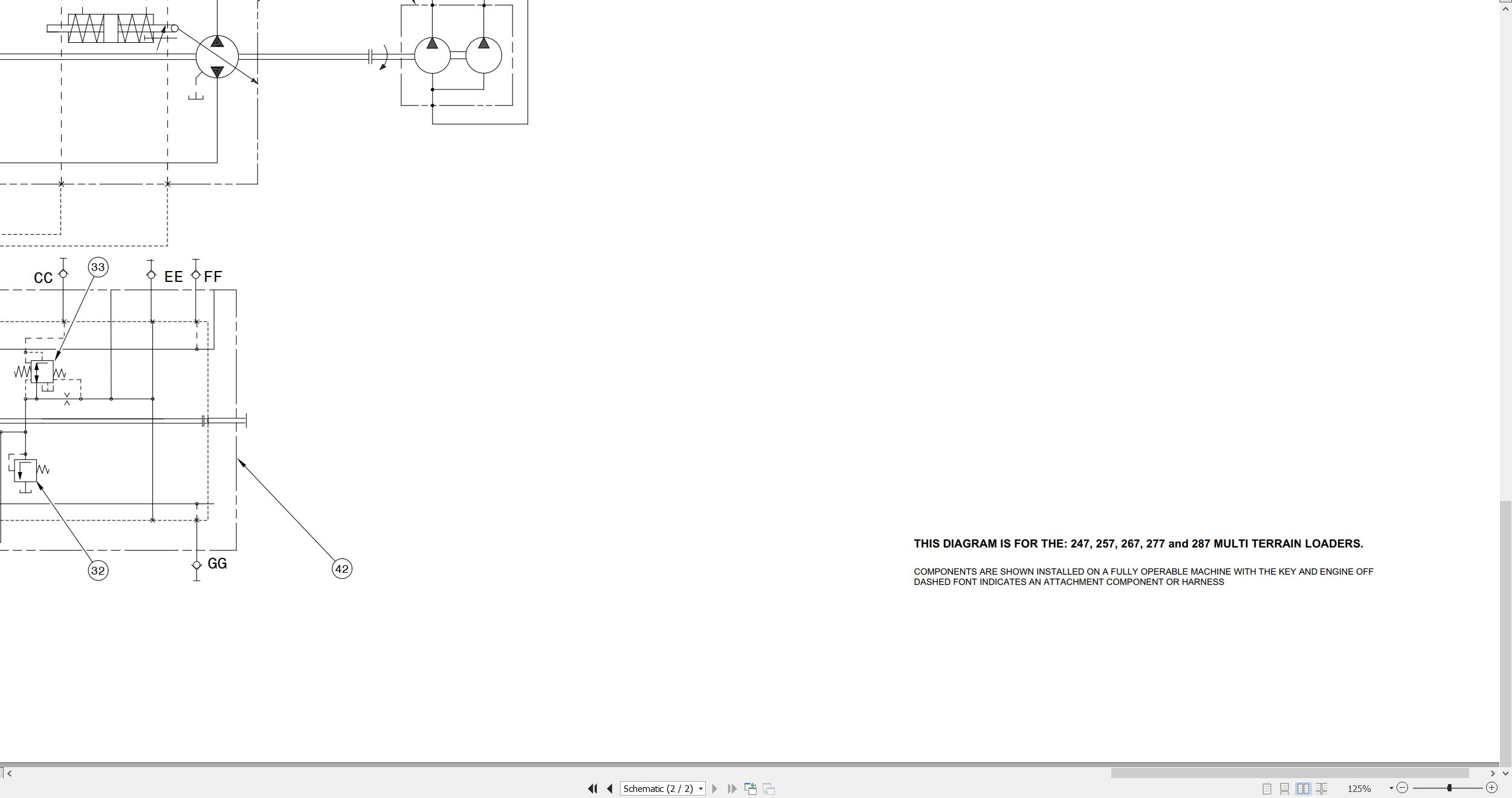 CAT Skid Steer Loader 267 Electrical Hydraulic Schematic (3)