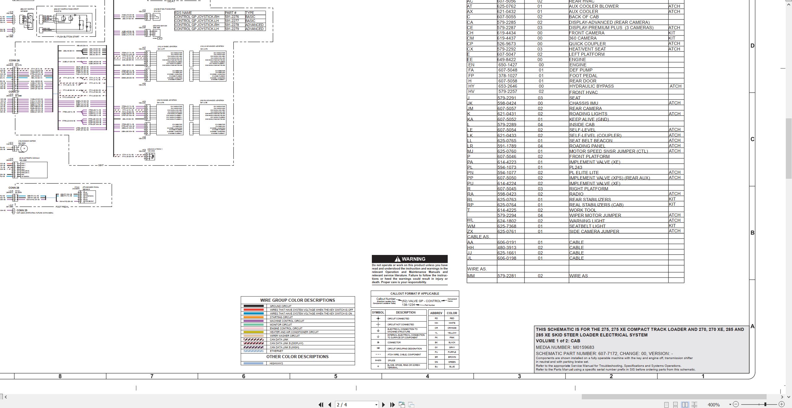 CAT Skid Steer Loader 270 Electrical Hydraulic Schematic (2)