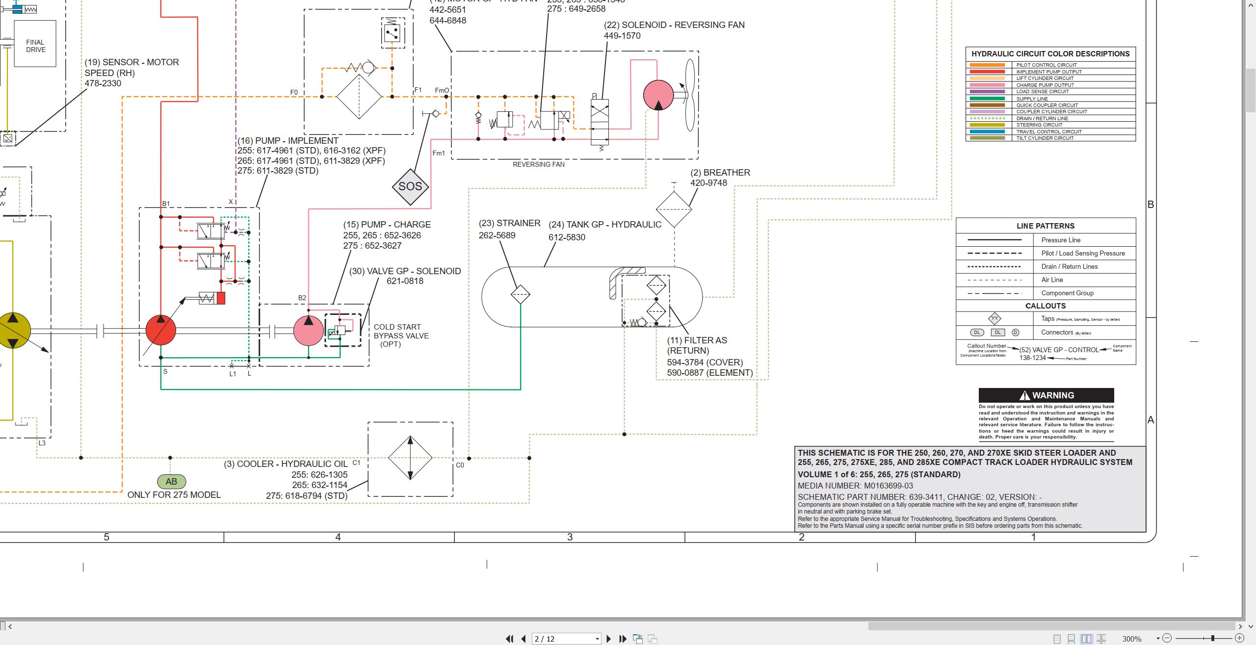 CAT Skid Steer Loader 270 Electrical Hydraulic Schematic (3)