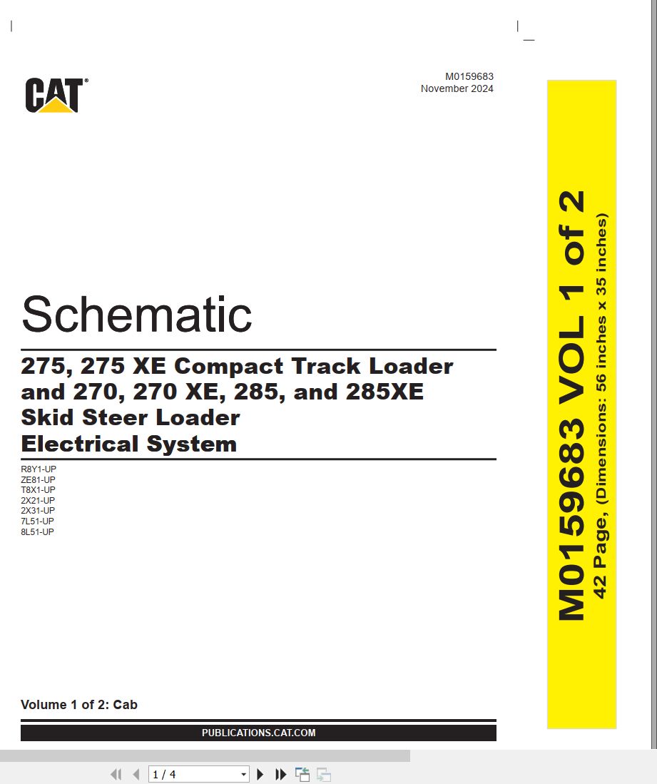 CAT Skid Steer Loader 270 XE Electrical Schematic (1)
