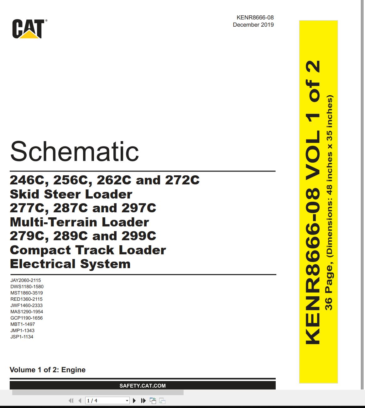 CAT Skid Steer Loader 272C Electrical Hydraulic Schematic (1)