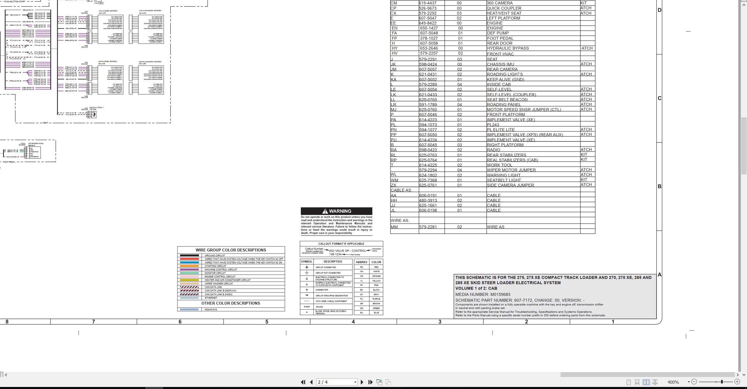 CAT Skid Steer Loader 275 Electrical Hydraulic Schematic (2)