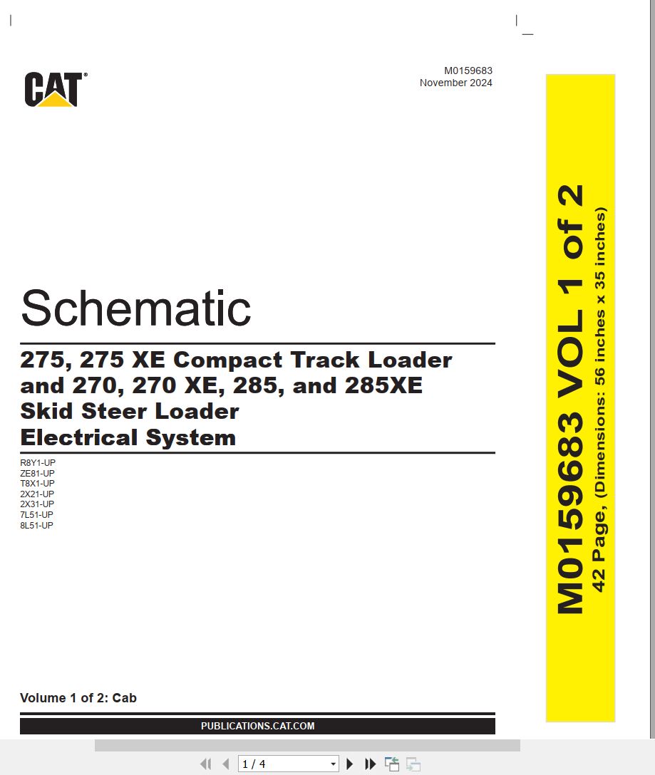 CAT Skid Steer Loader 275 XE Electrical Schematic (1)