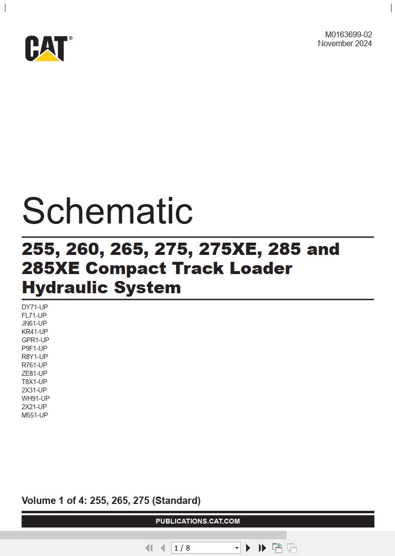 CAT Skid Steer Loader 275XE Hydraulic Schematic (1)