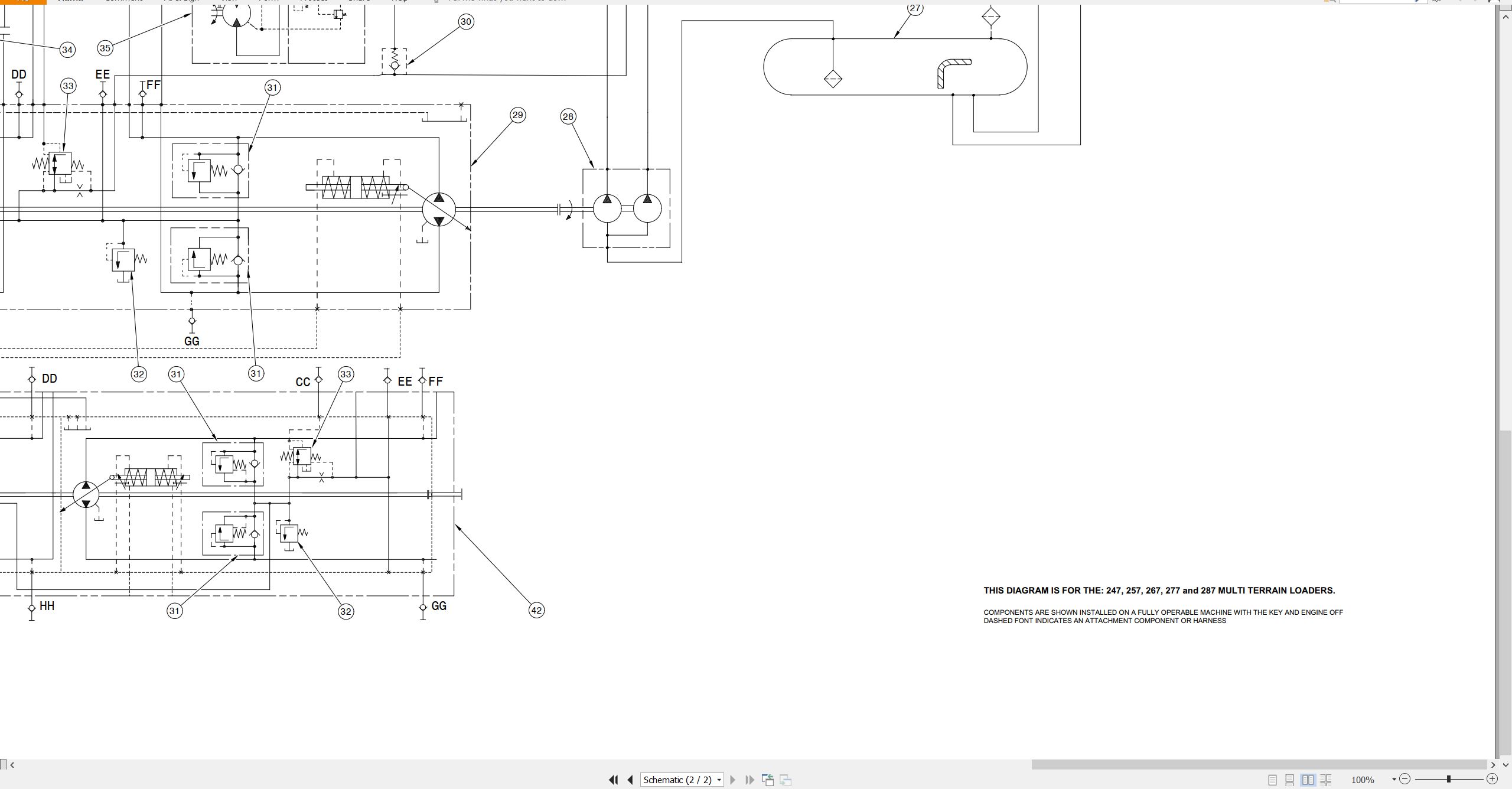 CAT Skid Steer Loader 277 Electrical Hydraulic Schematic (3)