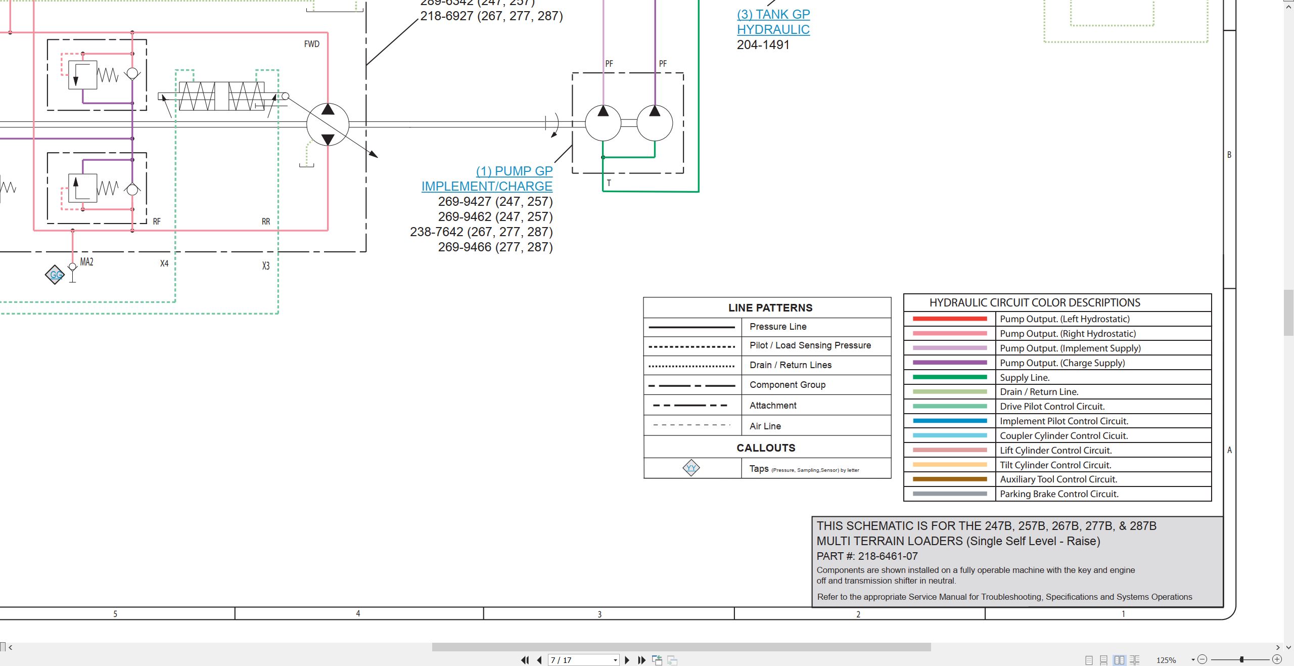 CAT Skid Steer Loader 277B Hydraulic Schematic (2)