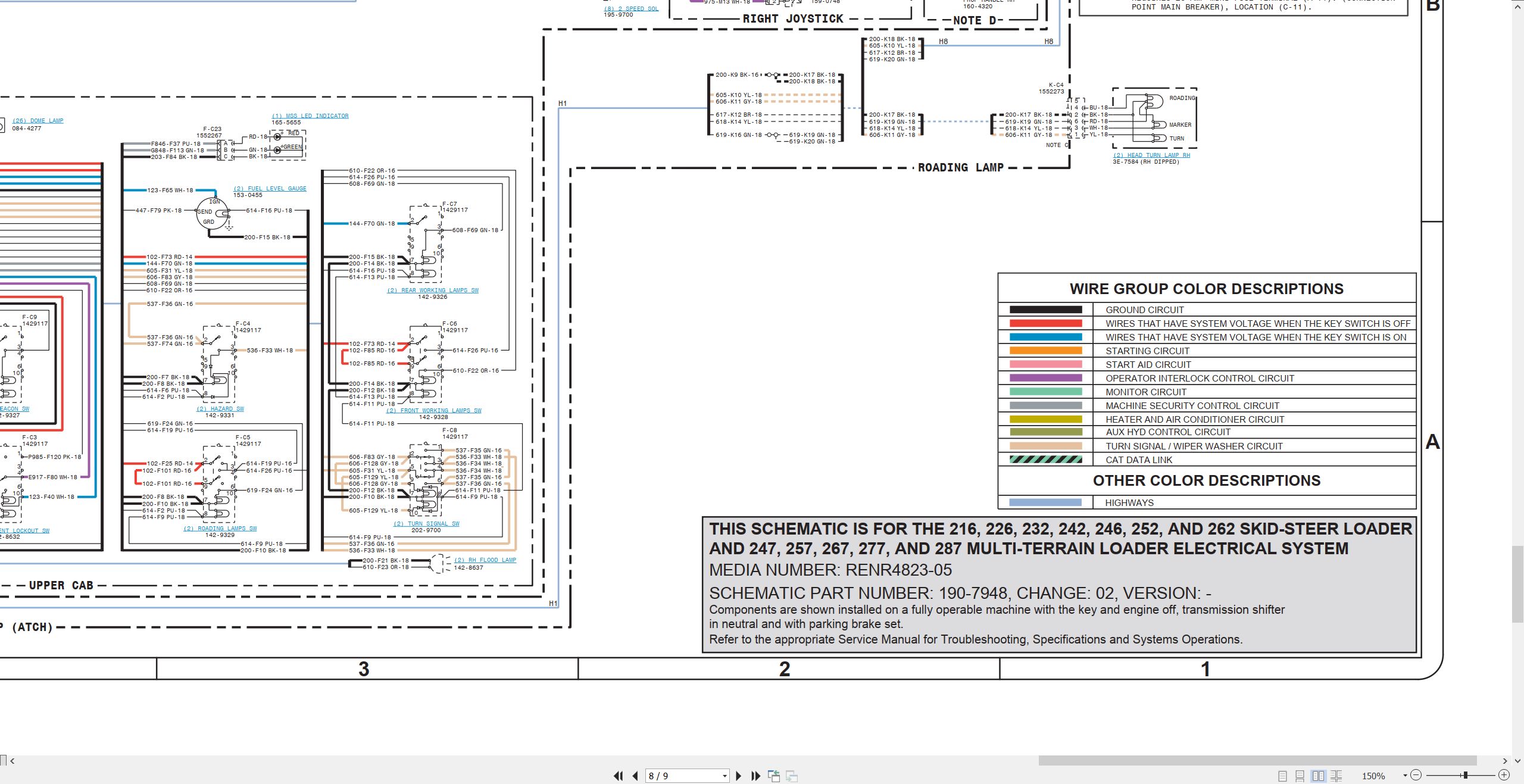 CAT Skid Steer Loader 287 Electrical Hydraulic Schematic (2)