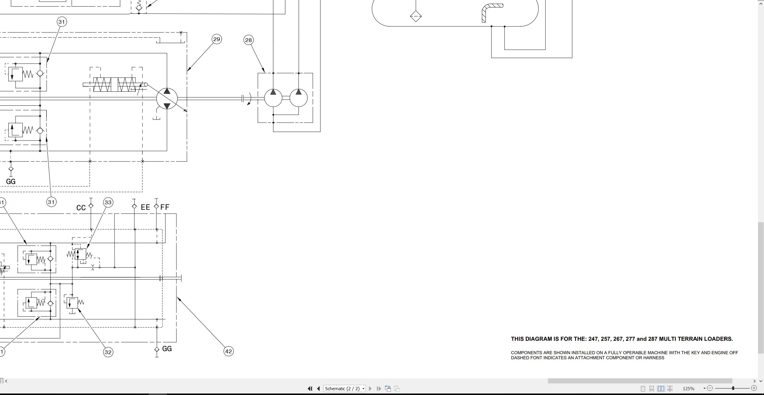 CAT Skid Steer Loader 287 Electrical Hydraulic Schematic (3)