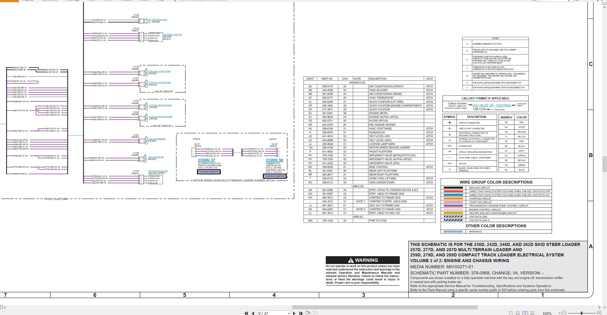 CAT Skid Steer Loader 289D Electrical Hydraulic Schematic (2)