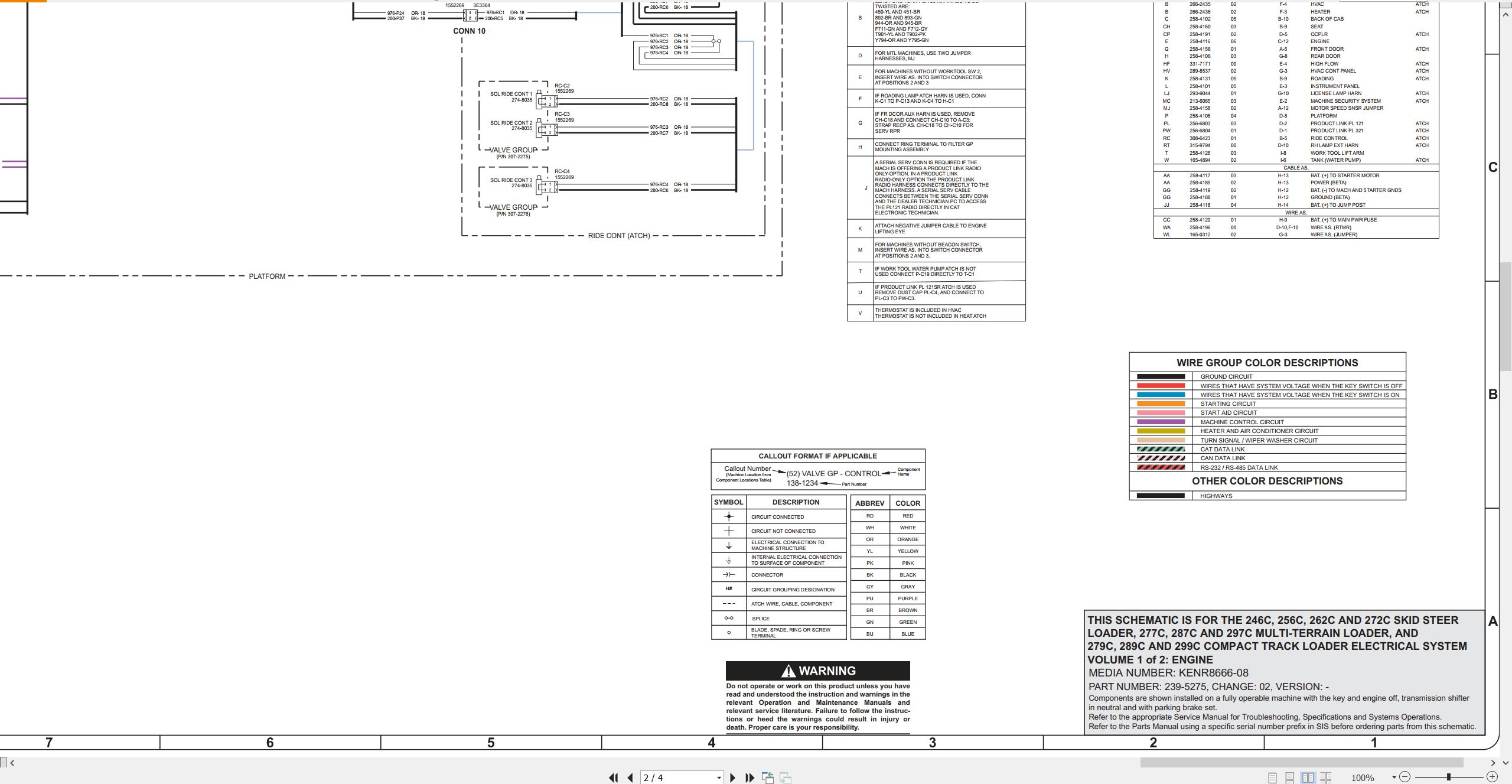 CAT Skid Steer Loader 297C Electrical Hydraulic Schematic (2)
