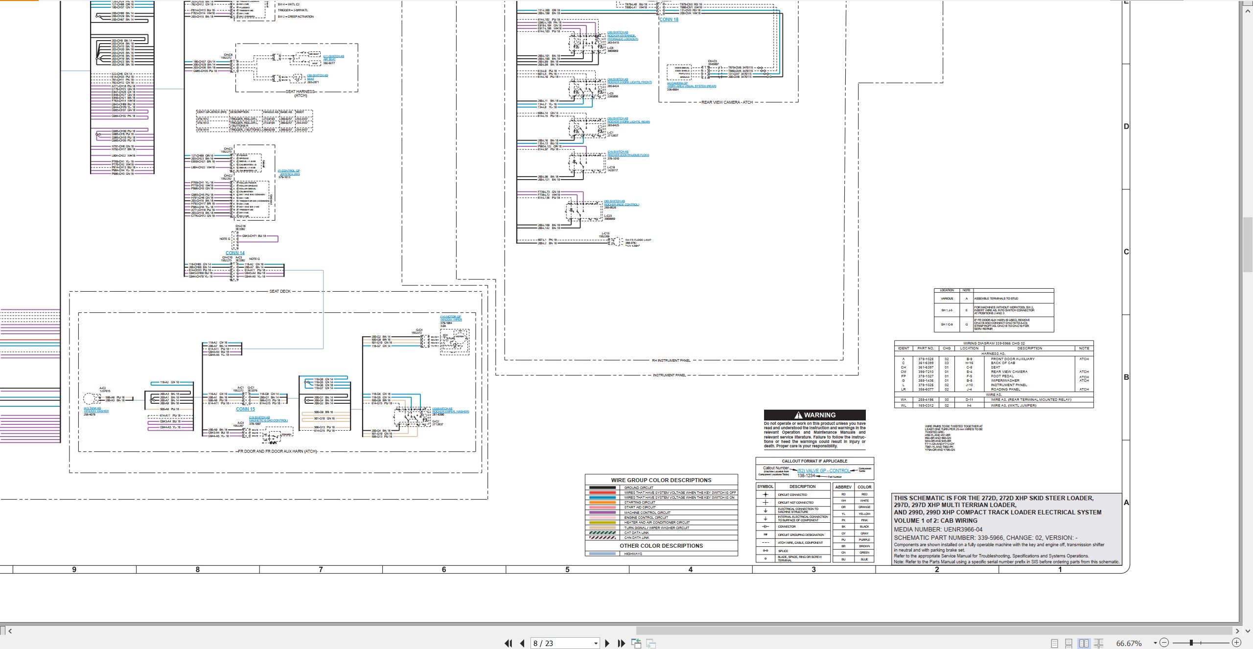 CAT Skid Steer Loader 297D Electrical Hydraulic Schematic (2)
