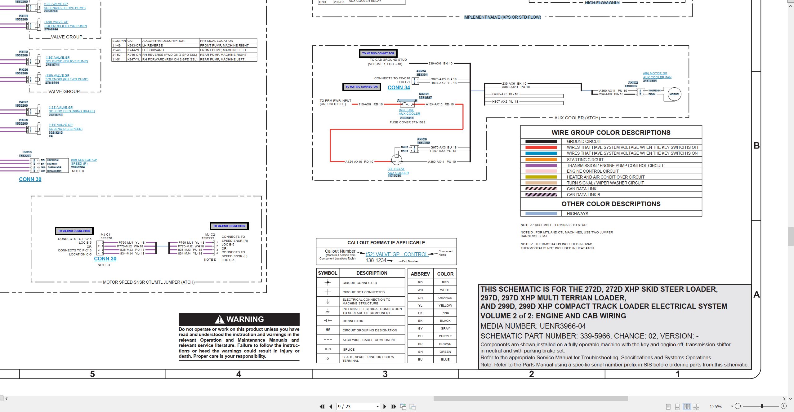 CAT Skid Steer Loader 297D XHP Electrical Hydraulic Schematic (2)