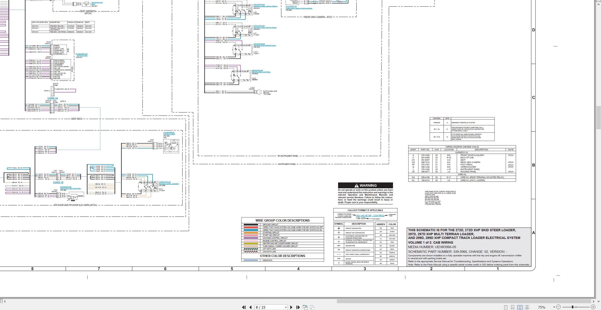 CAT Skid Steer Loader 299D XHP Electrical Hydraulic Schematic (2)