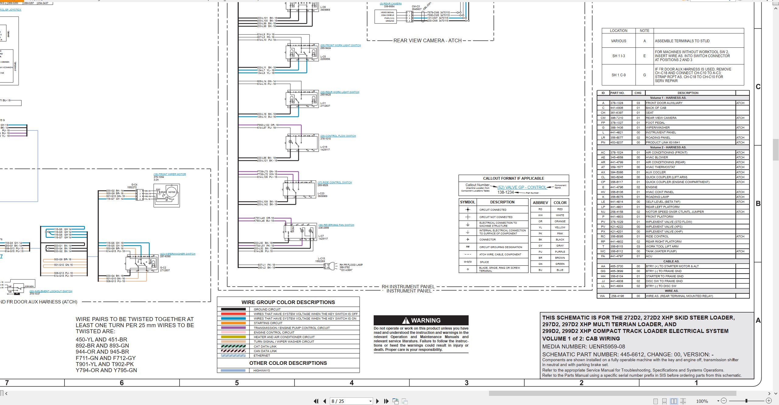 CAT Skid Steer Loader 299D2 Electrical Hydraulic Schematic (2)