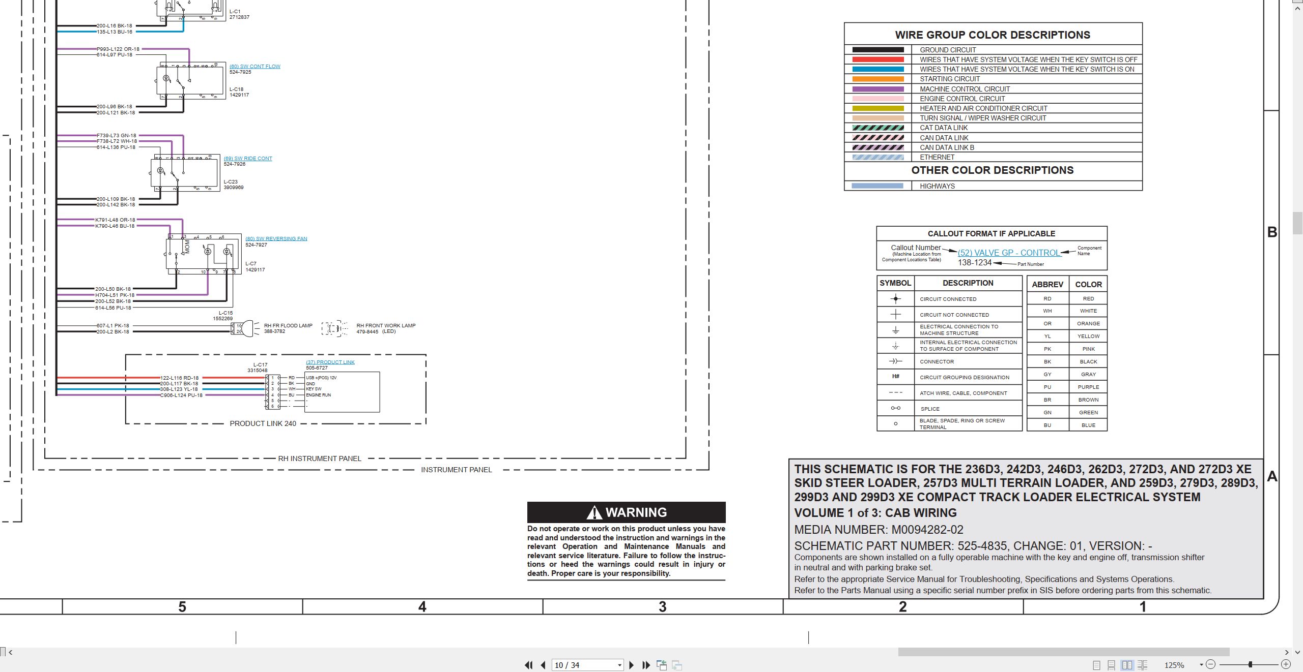 CAT Skid Steer Loader 299D3 XE Electrical Schematic (2)