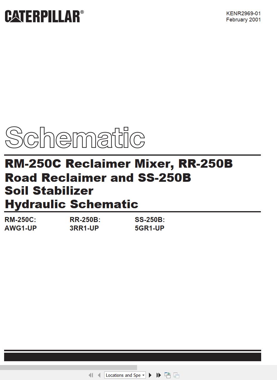 CAT Soil Stabilizer RM 250C RR 250B SS 250B Hydraulic Schematic KENR2969 01 2001 (1)