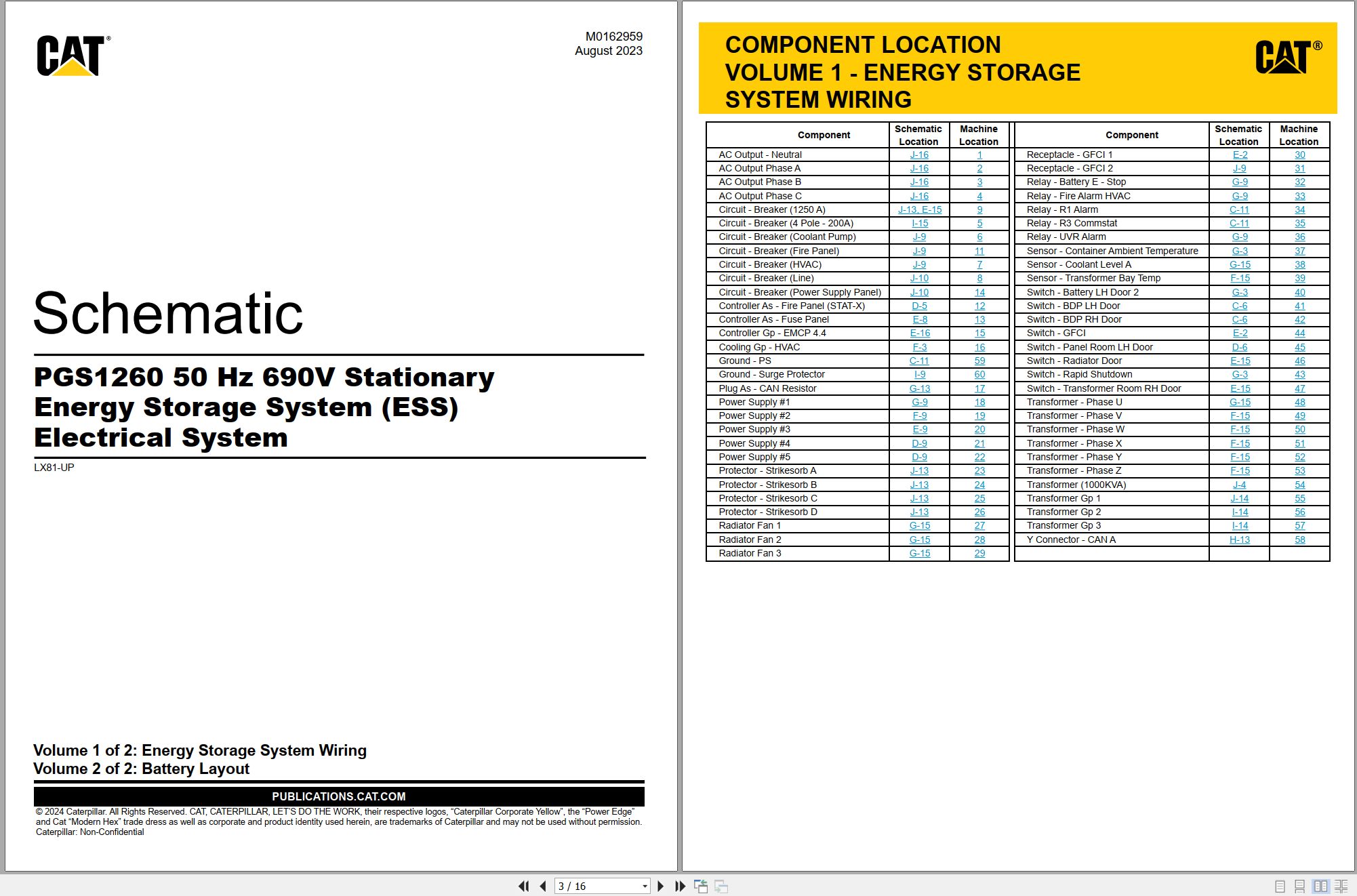 CAT Stationary Energy Storage PGS1260 50Hz 690V Electrical Schematic M0162959 00 2023 (1)