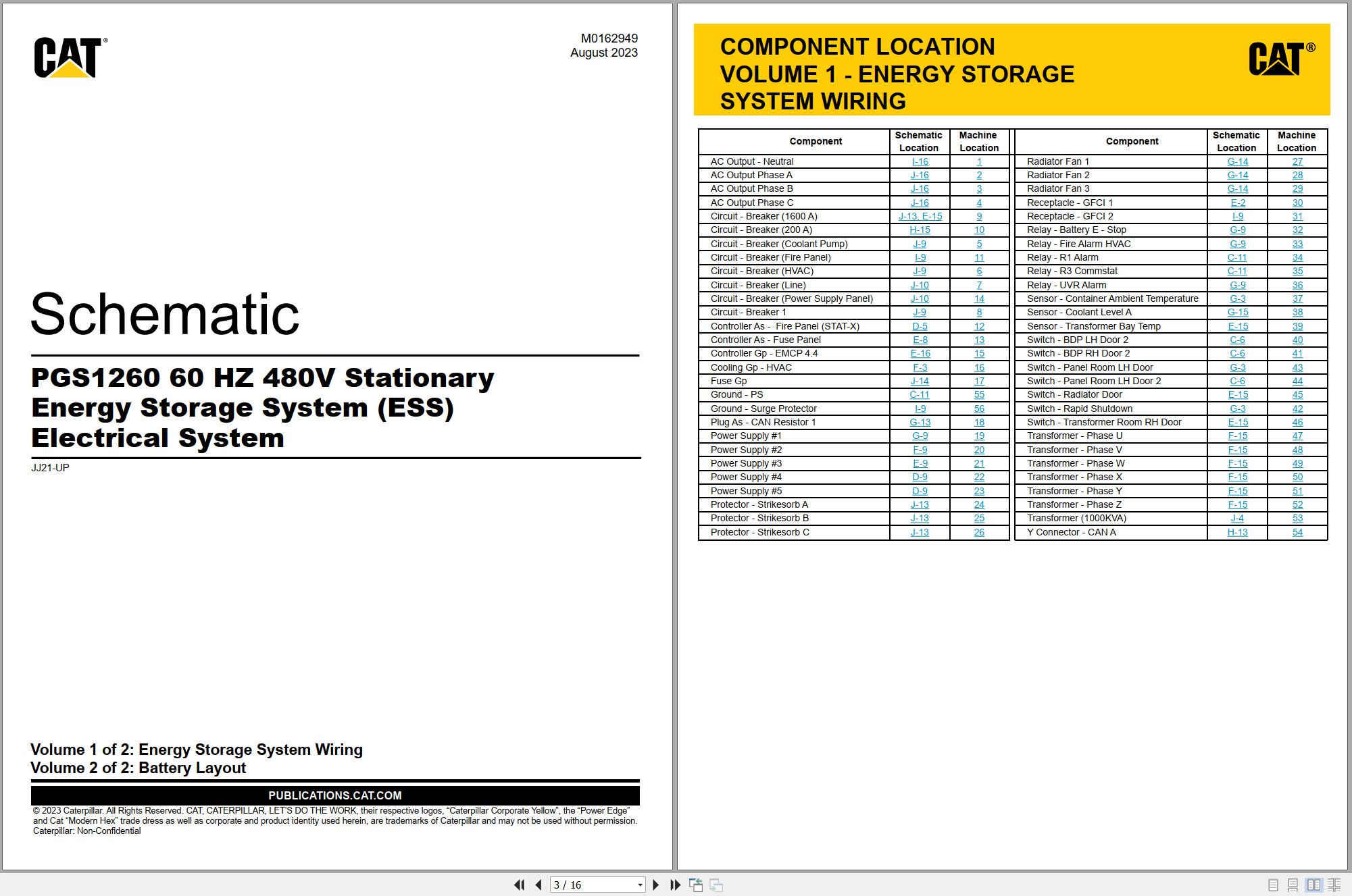 CAT Stationary Energy Storage PGS1260 60HZ 480V Electrical Schematic M0162949 00 2023 (1)
