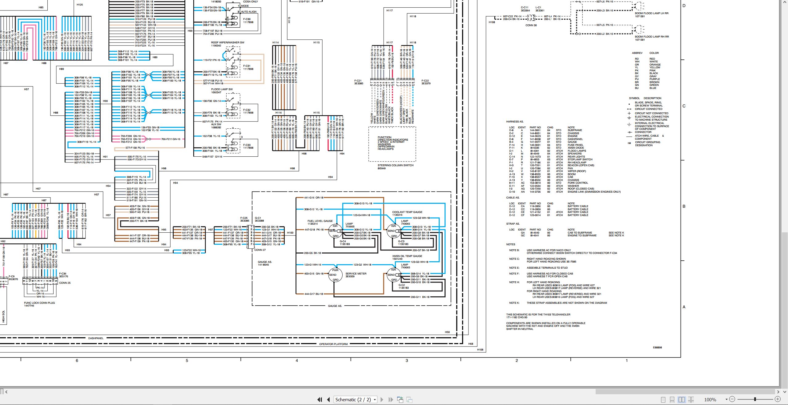 CAT Telehandler TH103 Electrical Hydraulic Schematic (2)