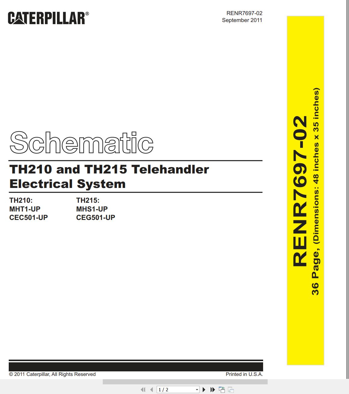 CAT Telehandler TH210 Electrical Hydraulic Schematic (1)