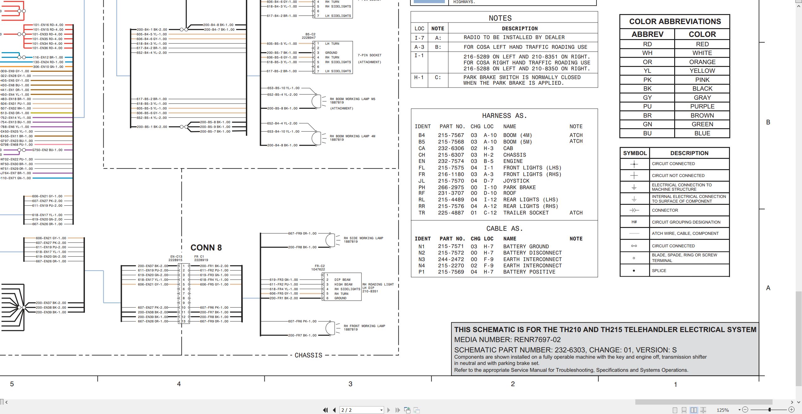 CAT Telehandler TH210 Electrical Hydraulic Schematic (2)