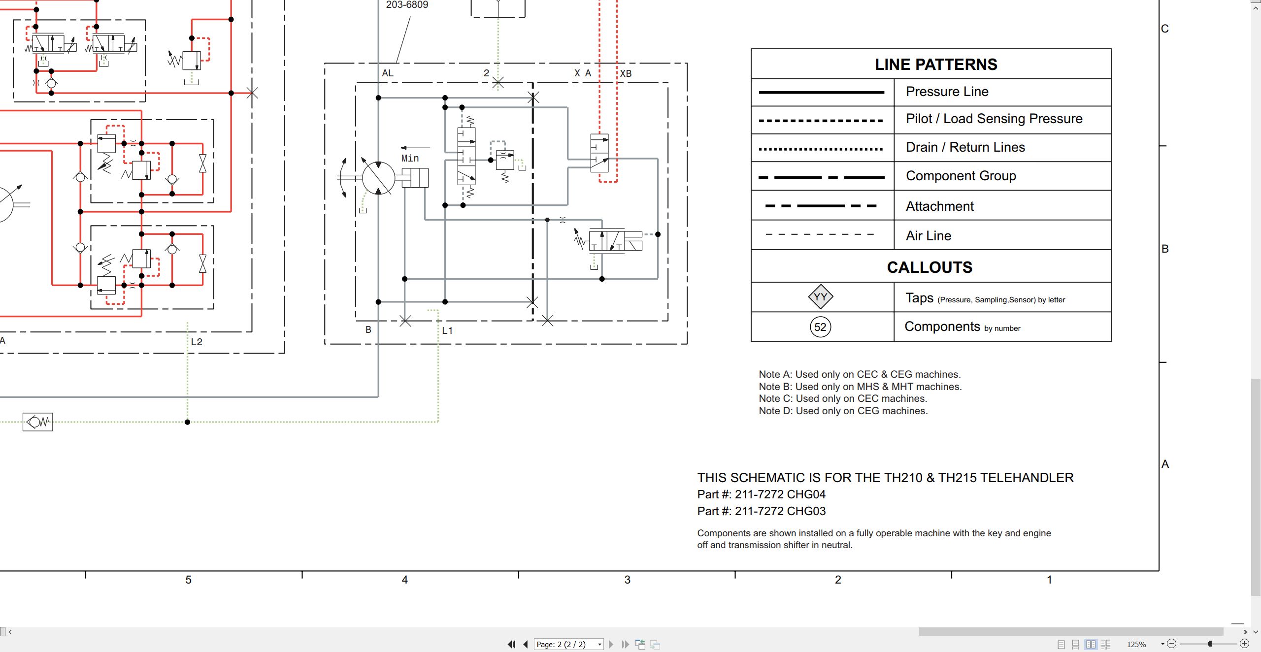 CAT Telehandler TH210 Electrical Hydraulic Schematic (3)